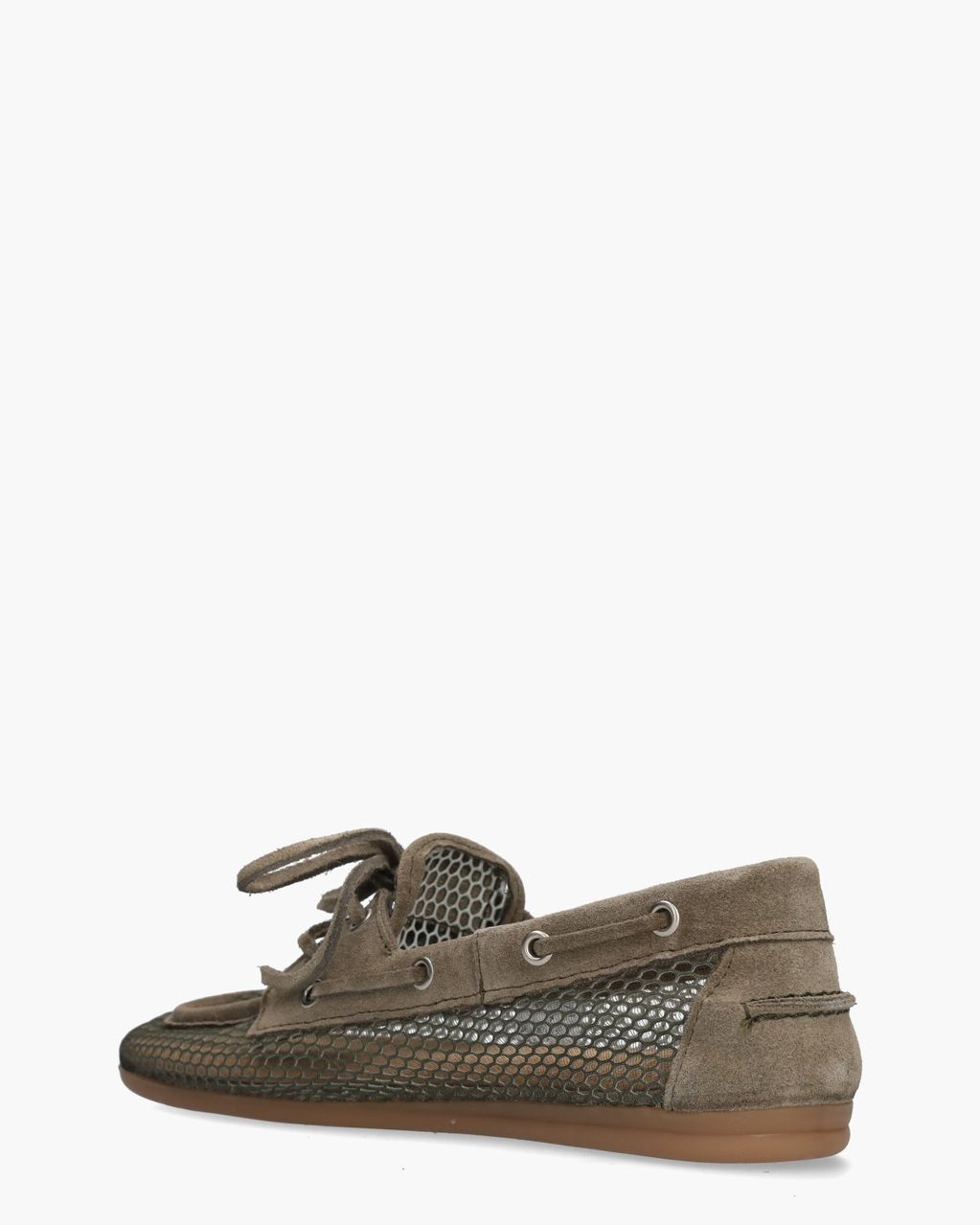 Boat Loafer Mesh Khaki Dames Veterschoenen