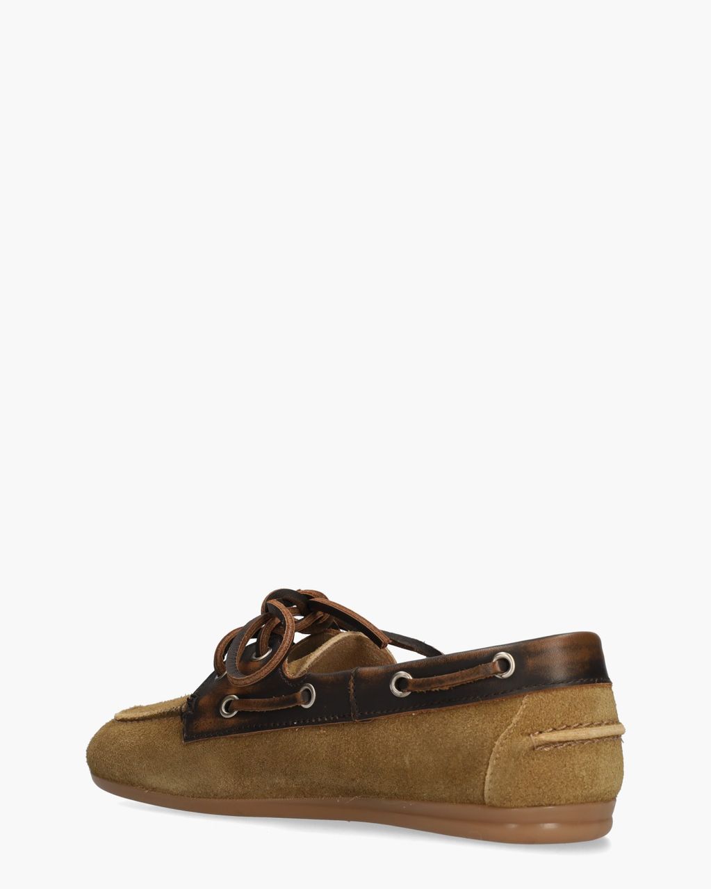 Boat Loafer Brushed Bruin/Donkerbruin Dames Veterschoenen