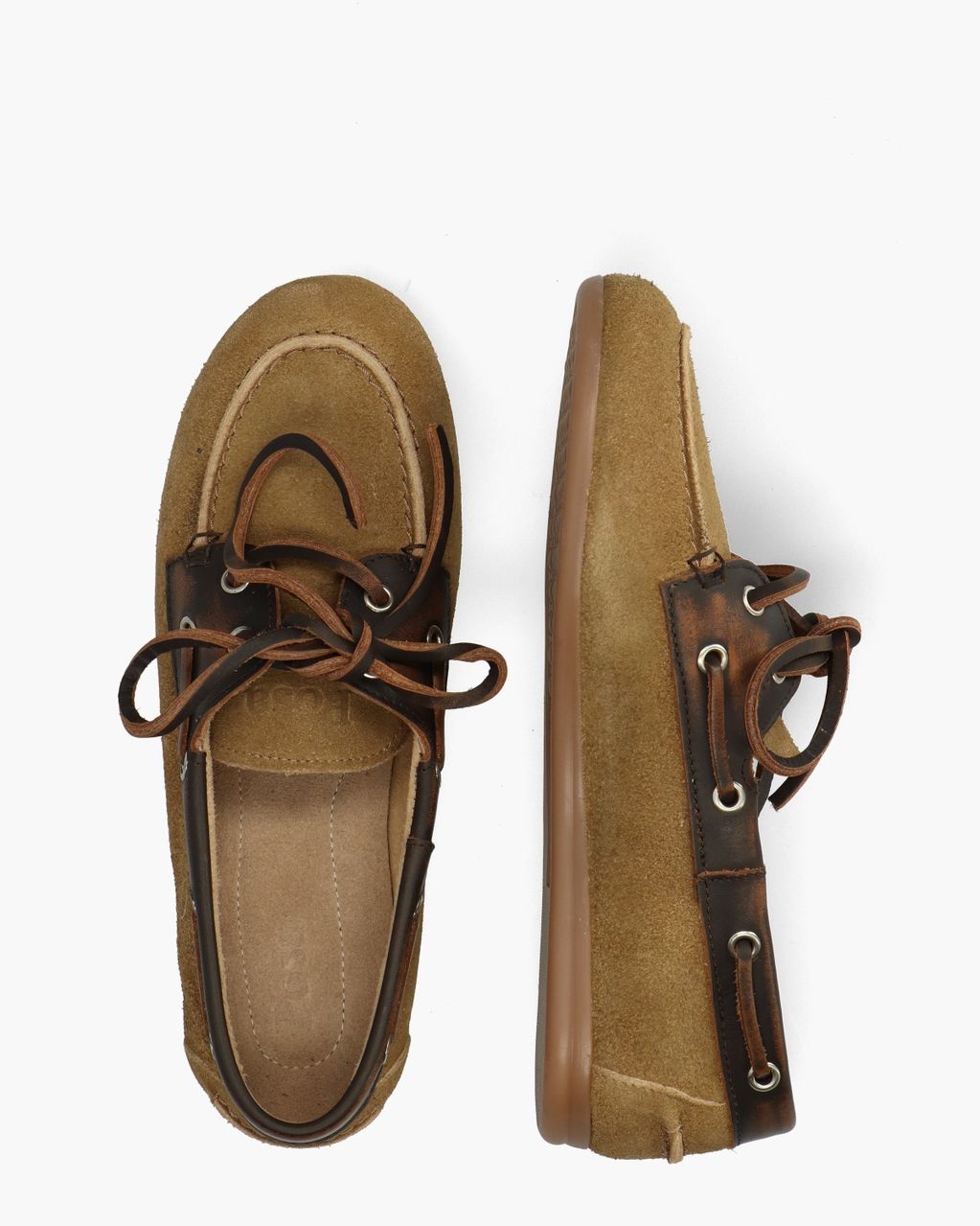 Boat Loafer Brushed Bruin/Donkerbruin Dames Veterschoenen