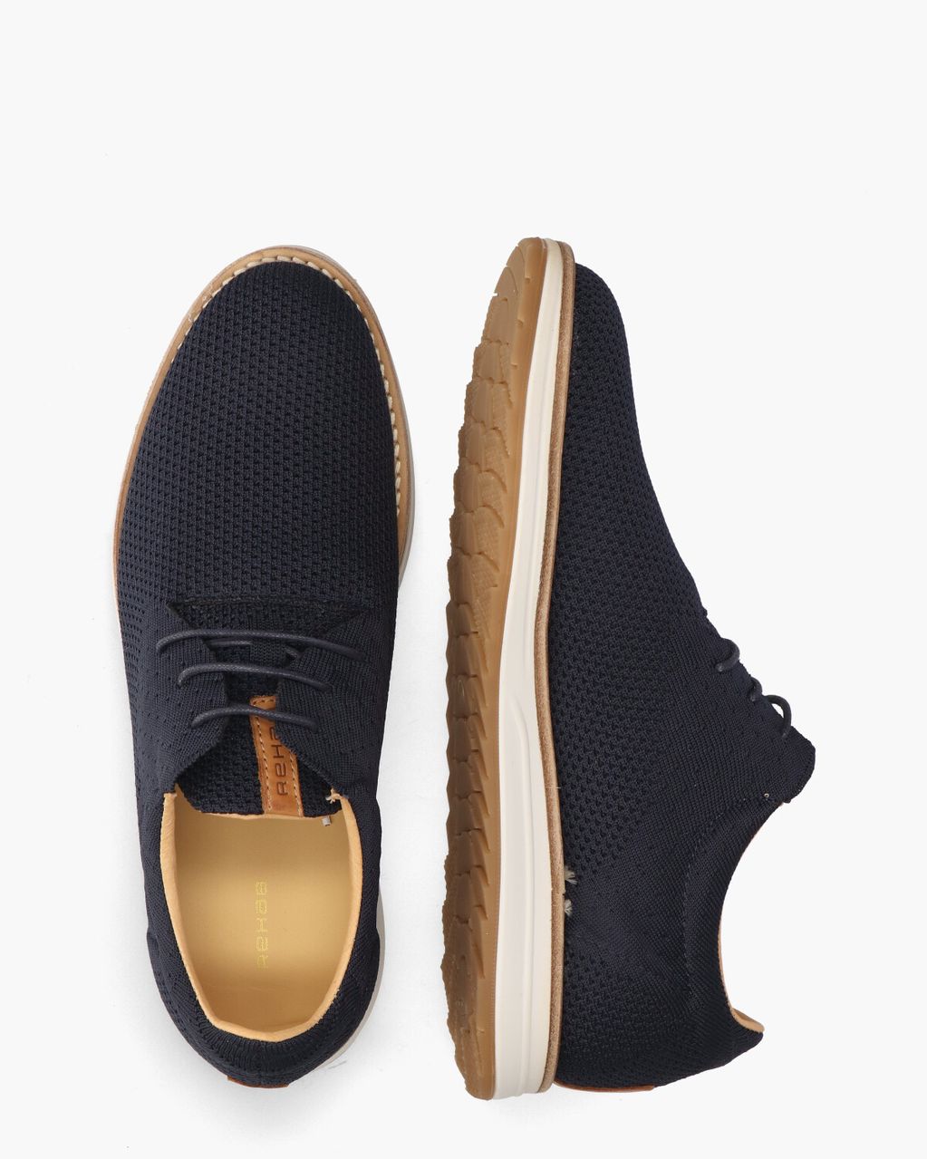 Nolan Knit Donkerblauw Heren Veterschoenen