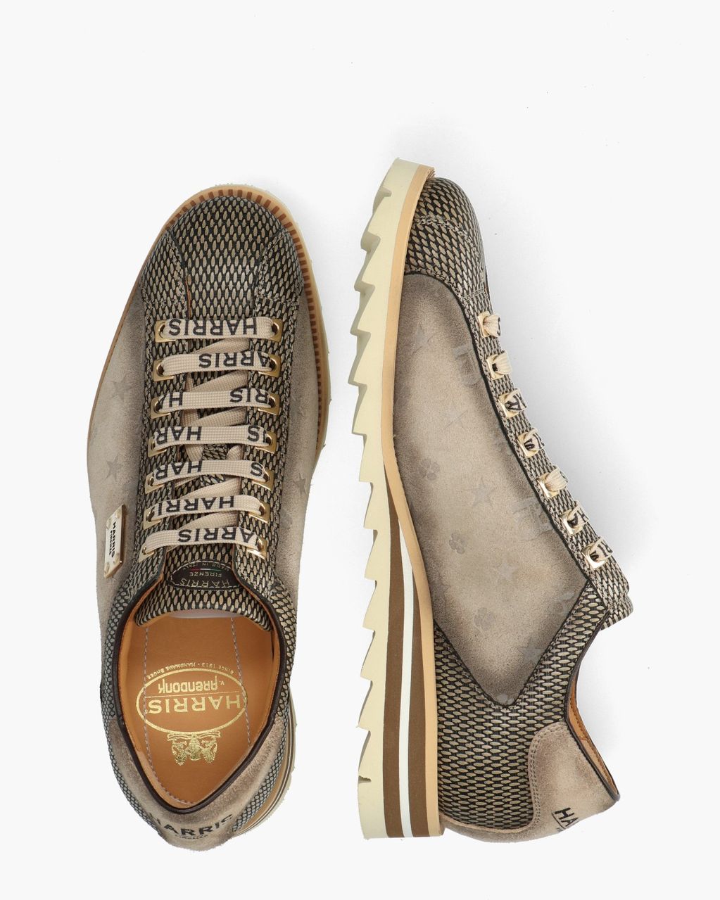2817 Beige/Zwart Herensneakers