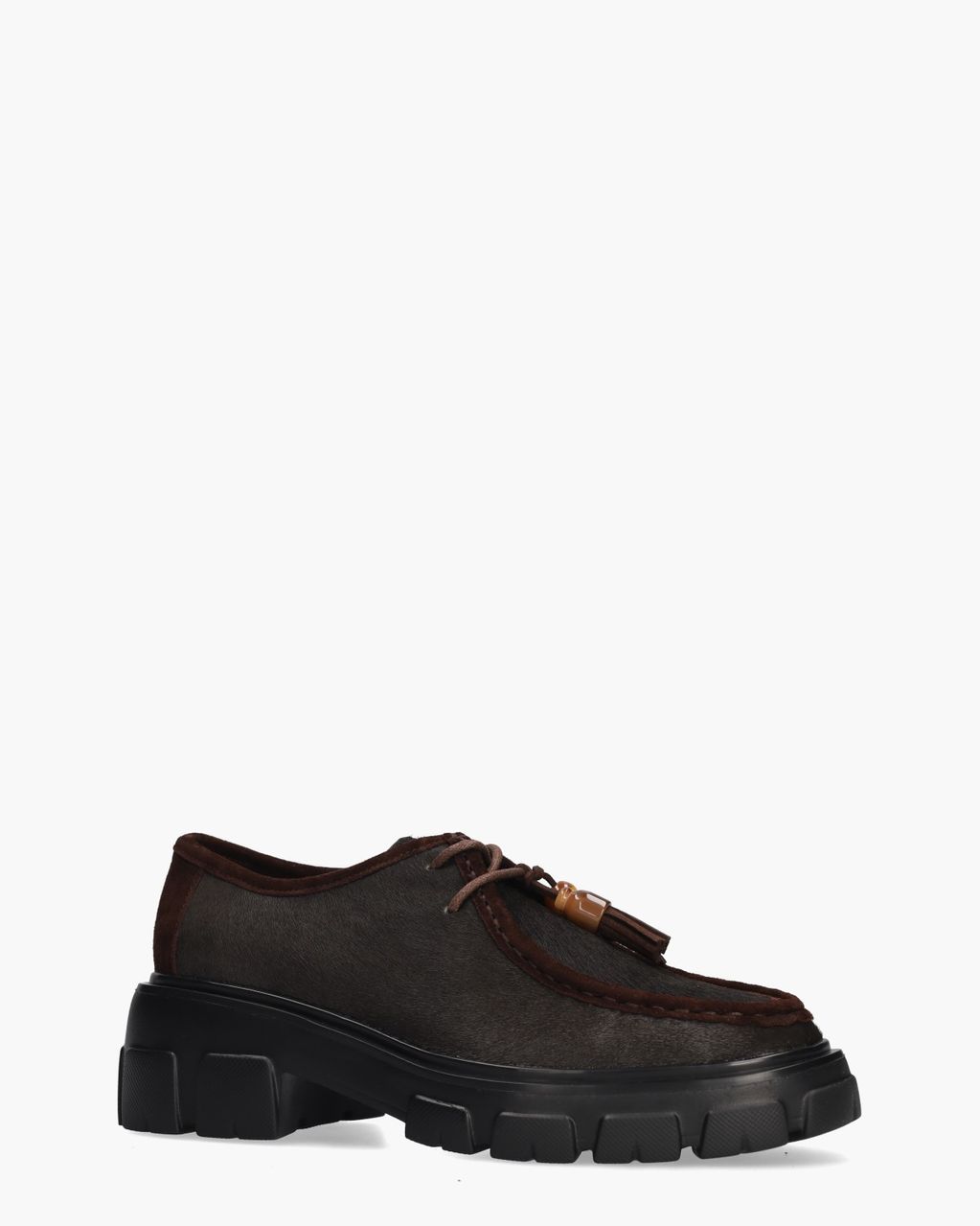 Amely Donkerbruin Dames Veterschoenen