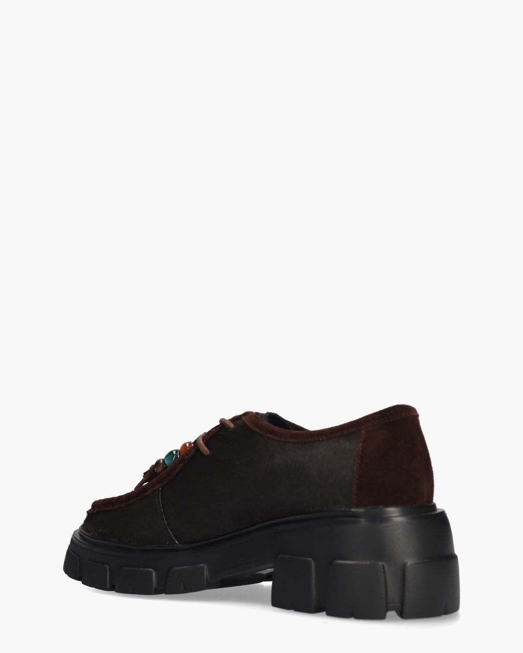 Amely Donkerbruin Dames Veterschoenen