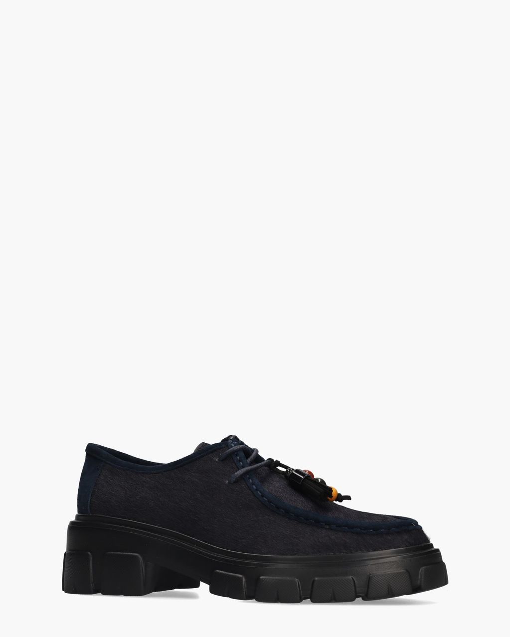 Amely Donkerblauw Dames Veterschoenen