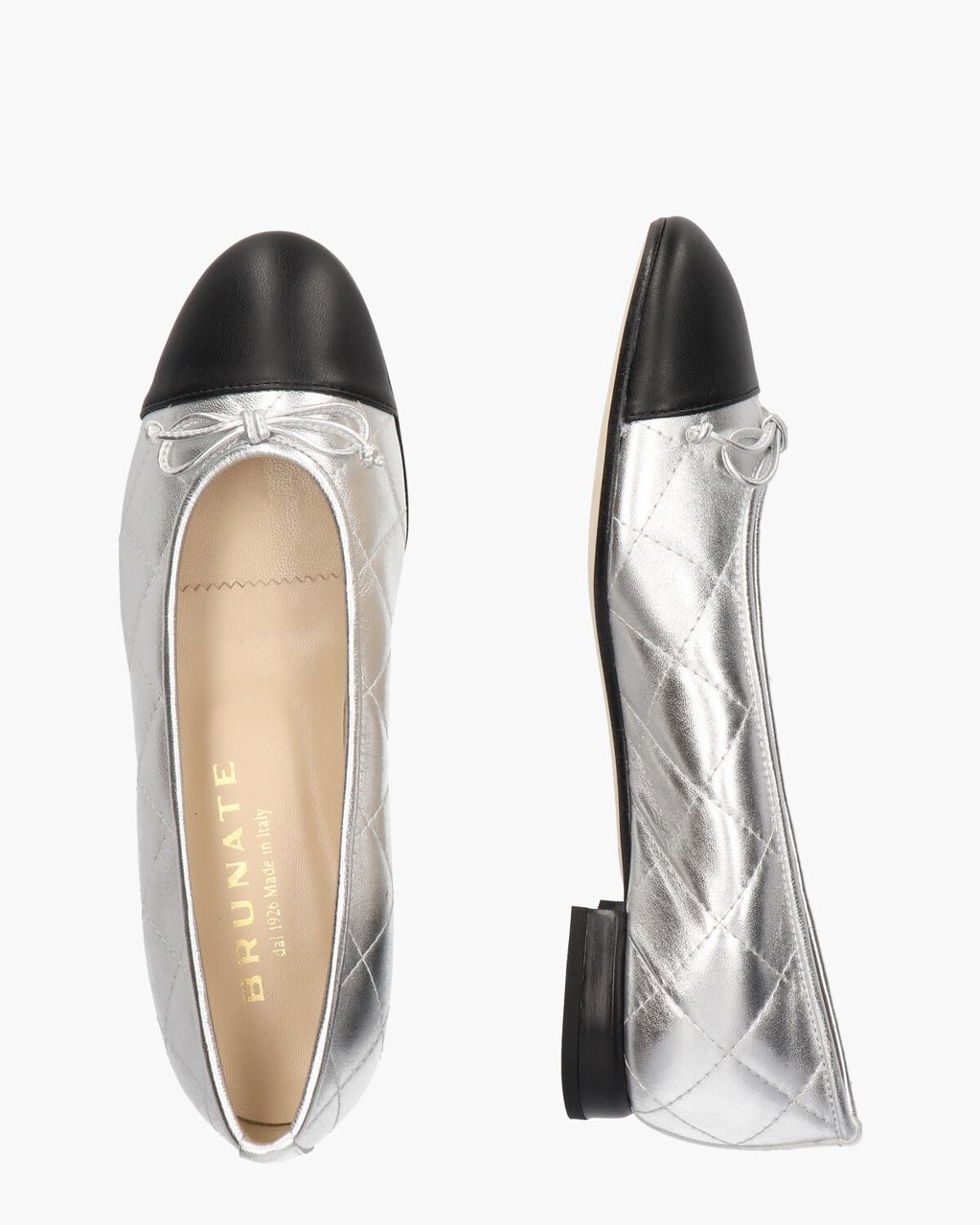 10405 Zilver/Zwart Damesballerina's