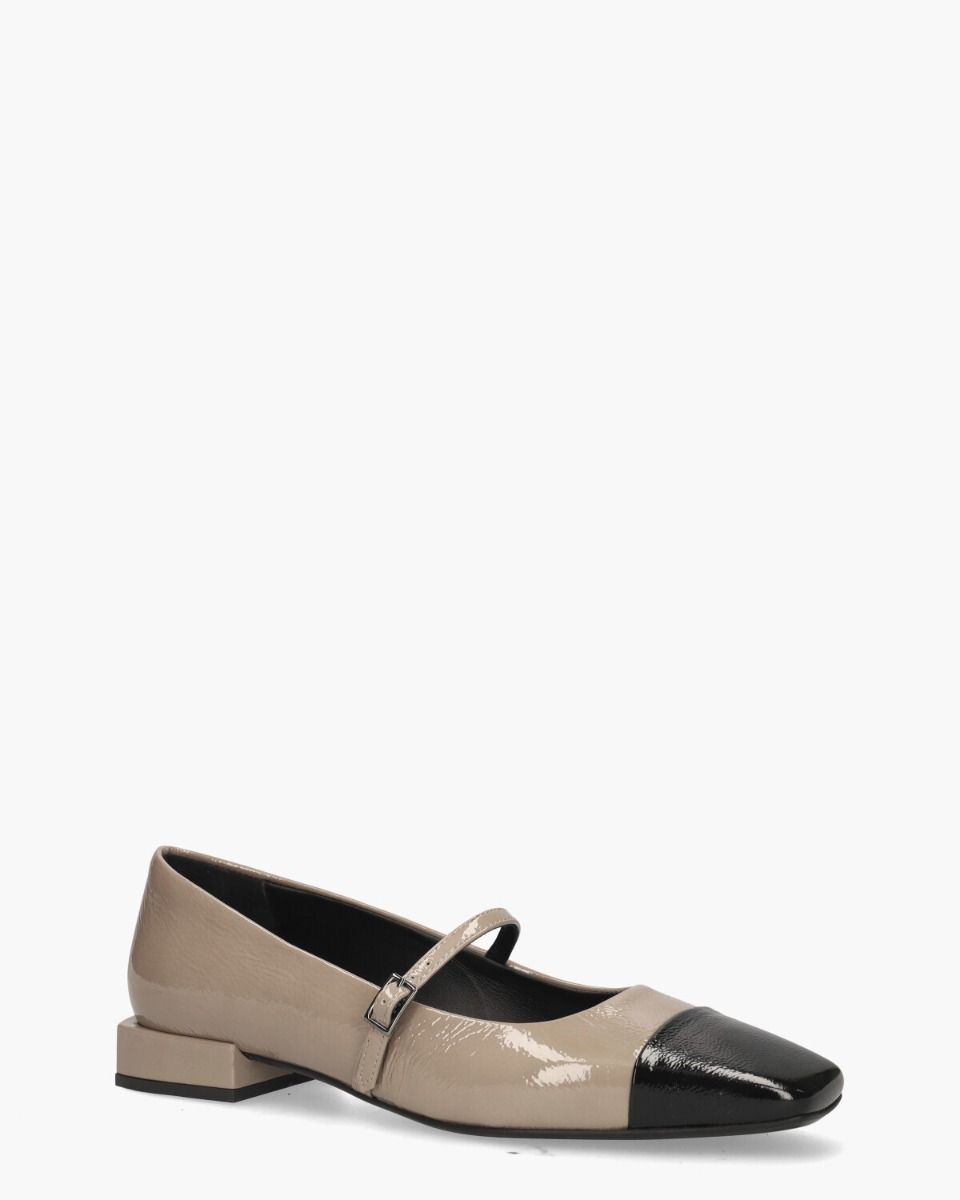Varleen Taupe/Zwart Damesballerina's