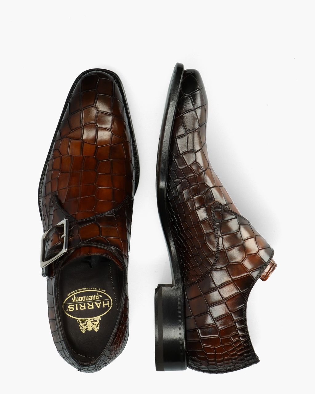 9195 Cognac Heren Gespschoenen