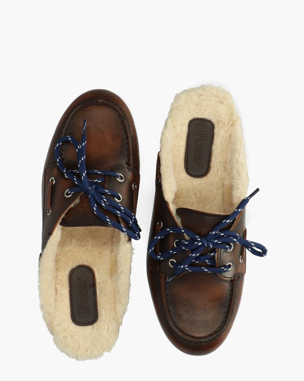 Boat Loafer Mule Fur Donkerbruin Damesslippers