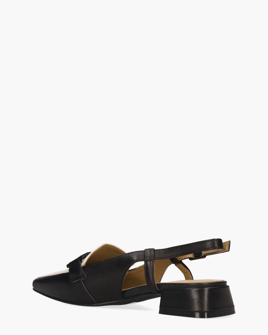 Wilicha Zwart/Off-White Dames Slingbackloafers