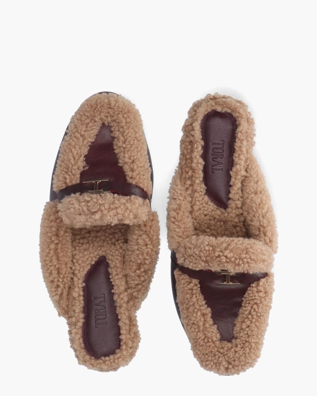 Daphne Bordeauxrood/Beige Damesslippers