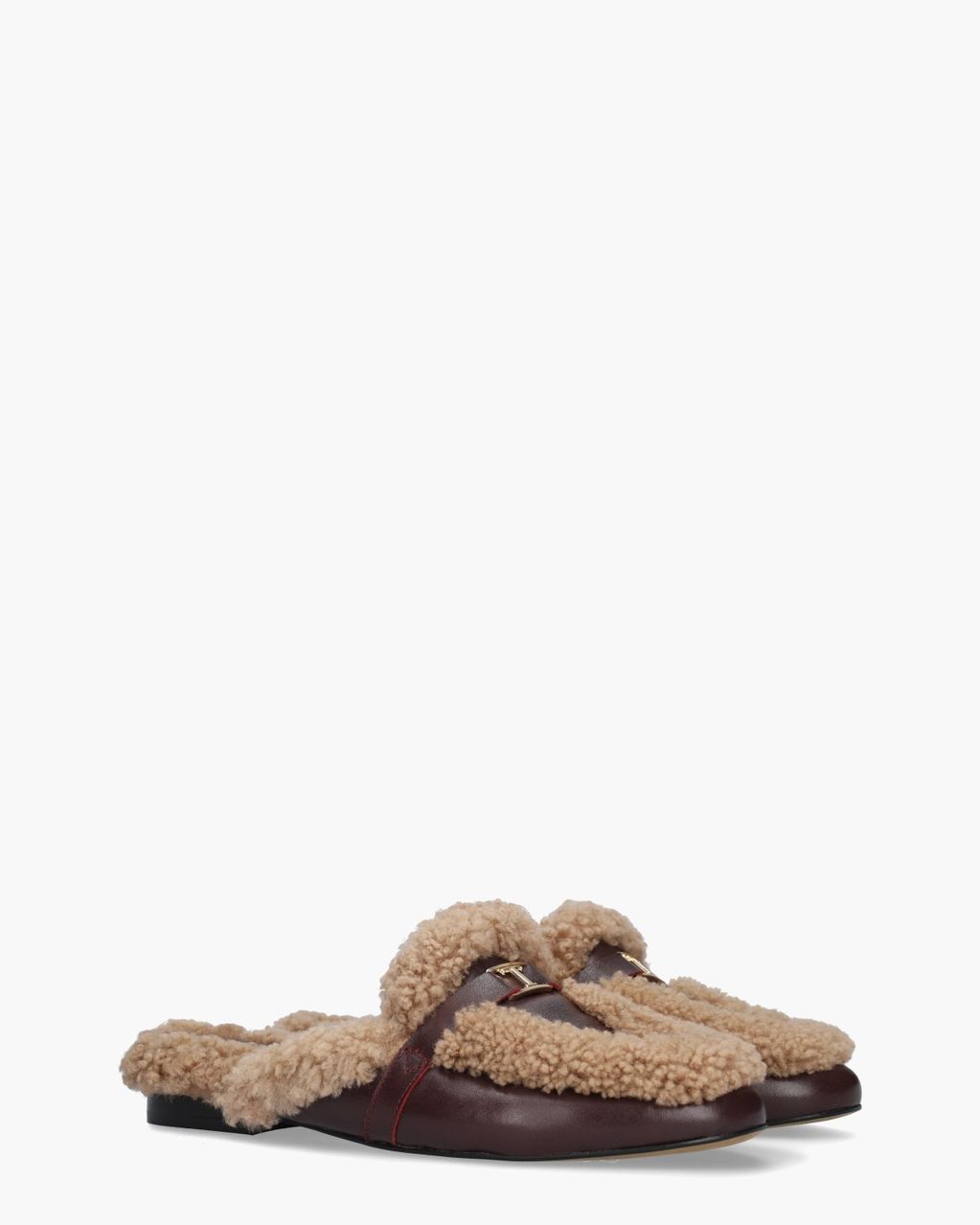 Daphne Bordeauxrood/Beige Damesslippers