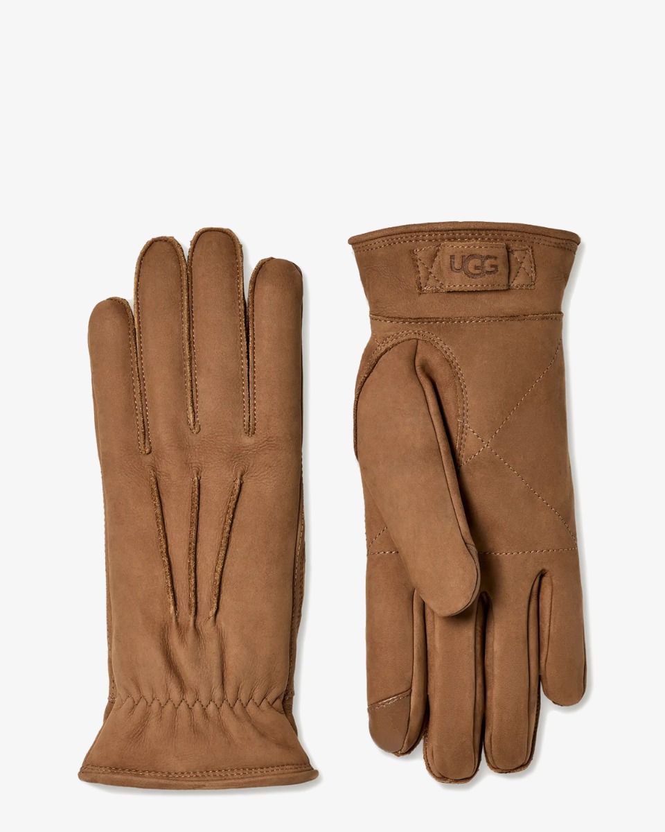 Three Point Leather Bruin Heren Handschoenen