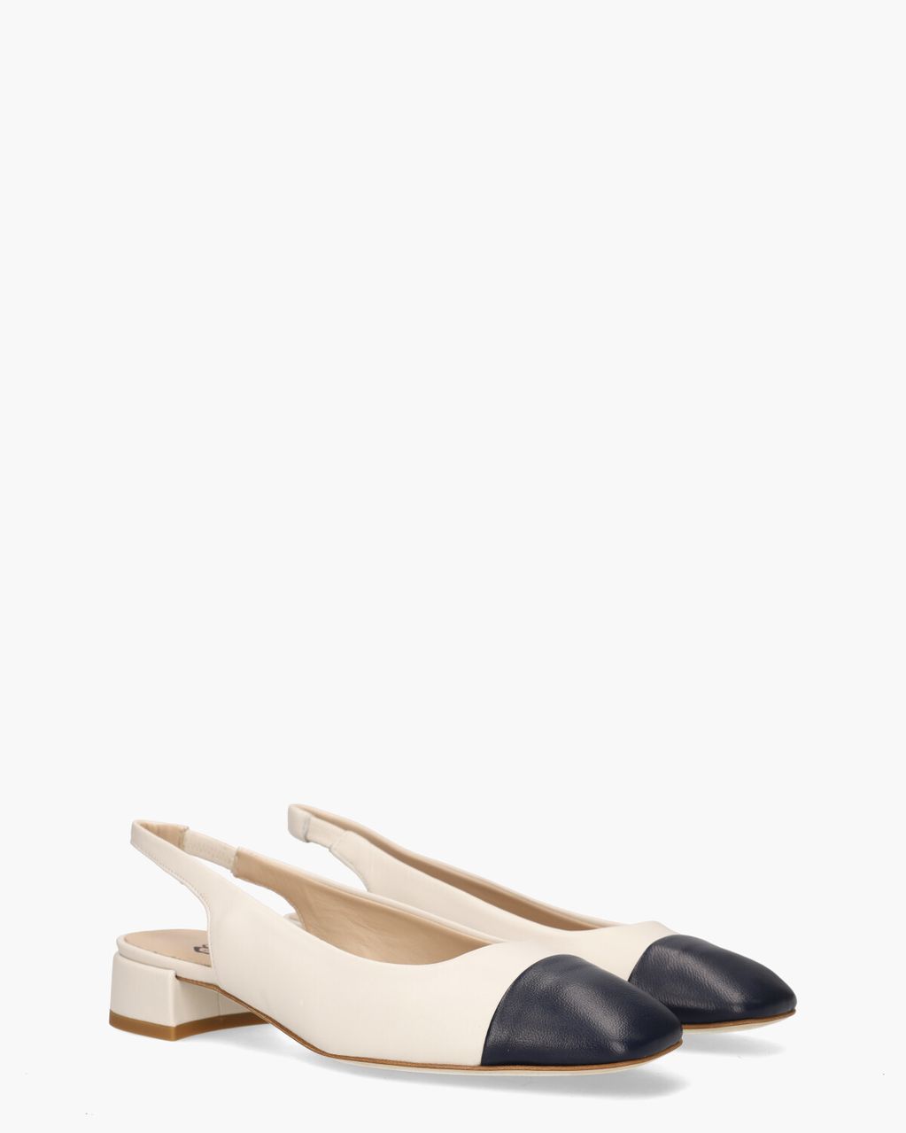 Girona Off-White/Donkerblauw Dames Slingbackloafers