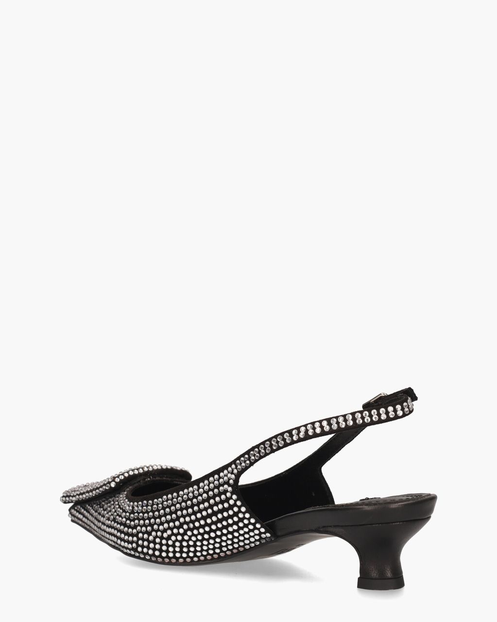 Poznan Zwart/Zilver Dames Slingbackpumps