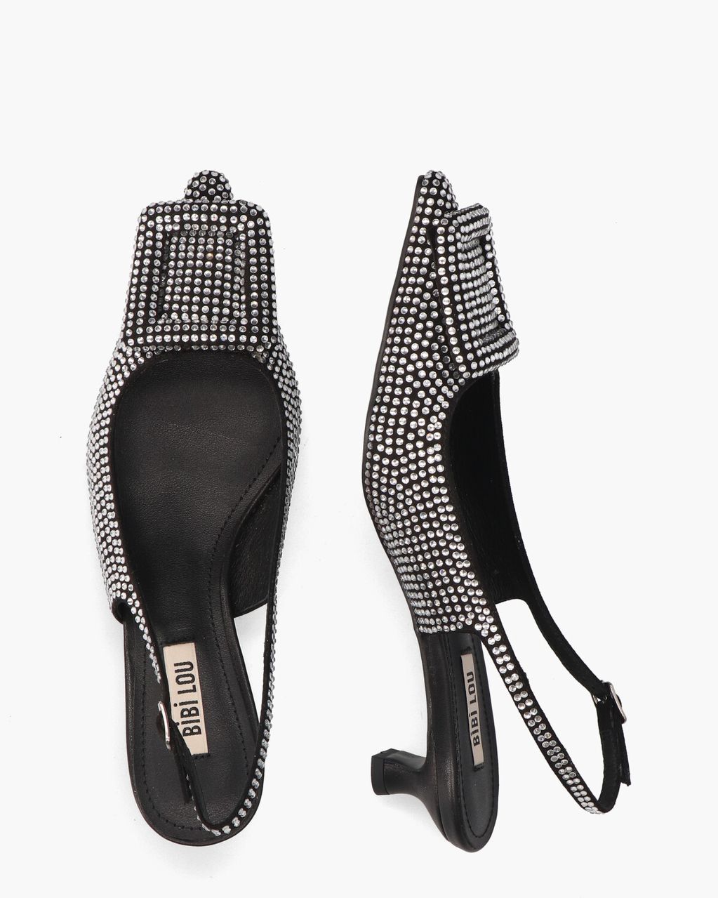 Poznan Zwart/Zilver Dames Slingbackpumps