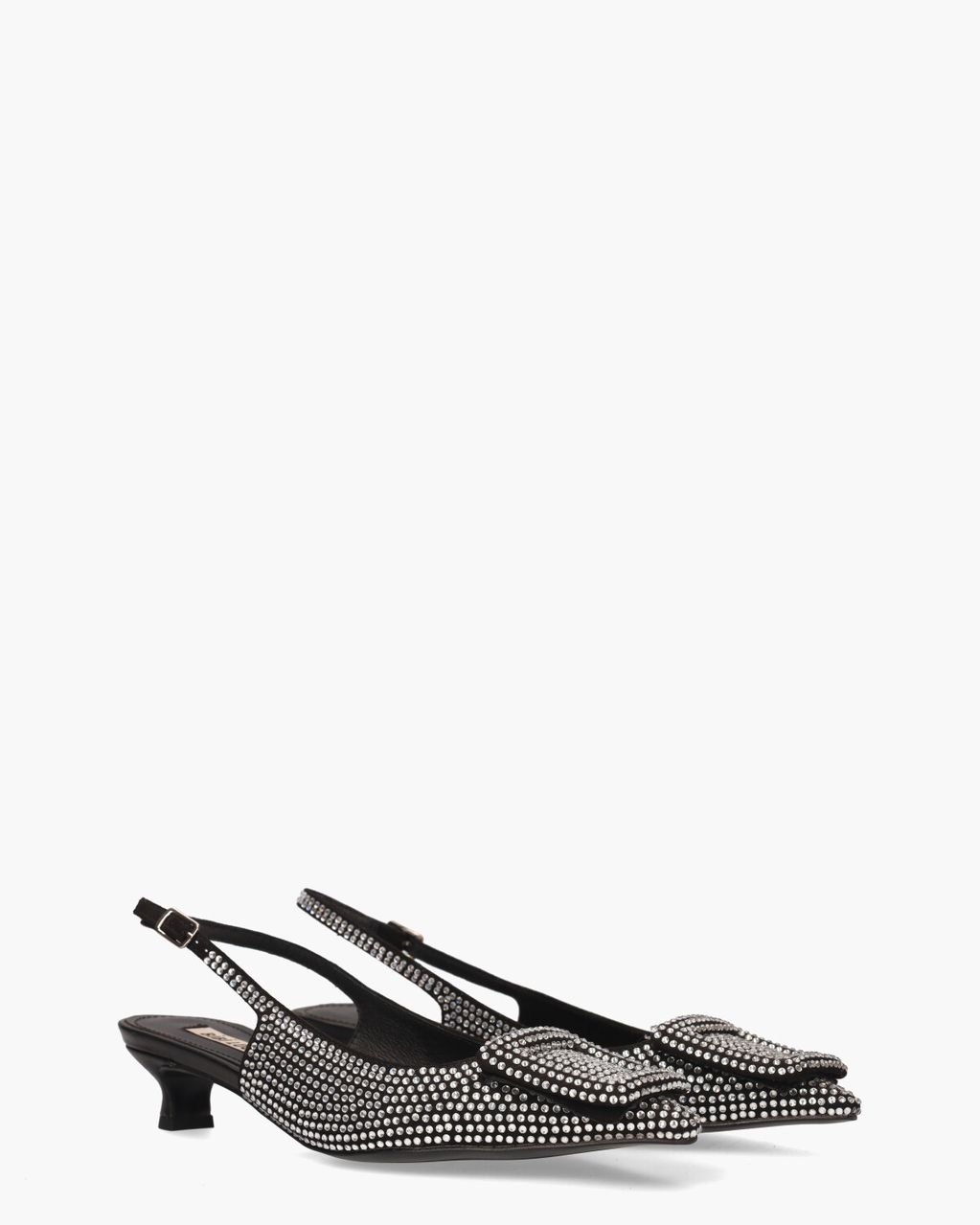 Poznan Zwart/Zilver Dames Slingbackpumps