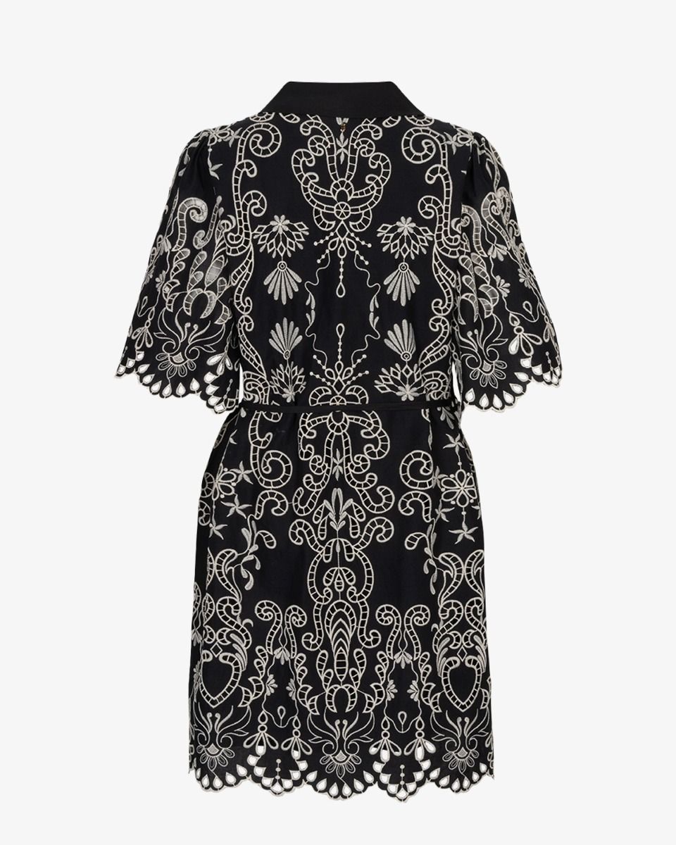 Danya Zwart/Off-White Damesjurk