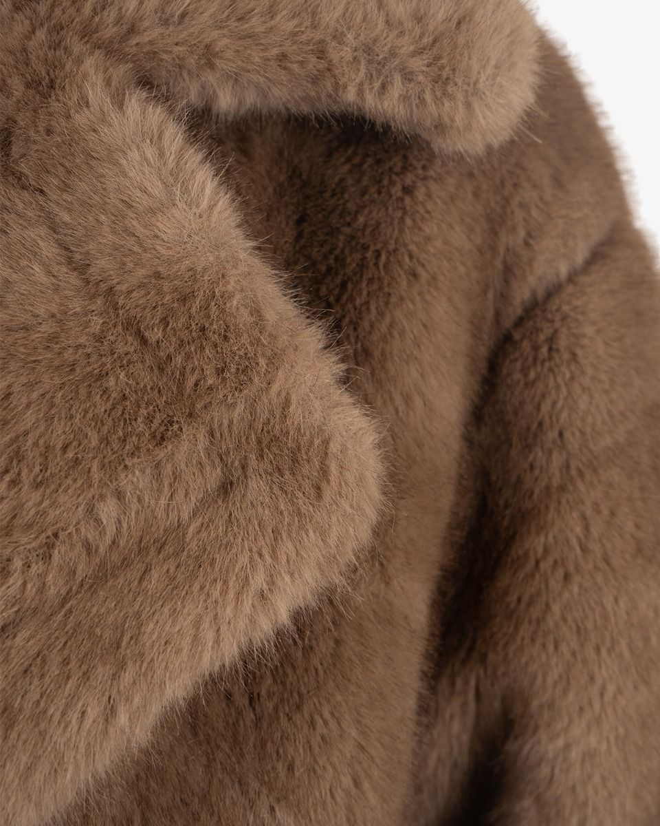 Fluffy Coat Lichtbruin Damesjack