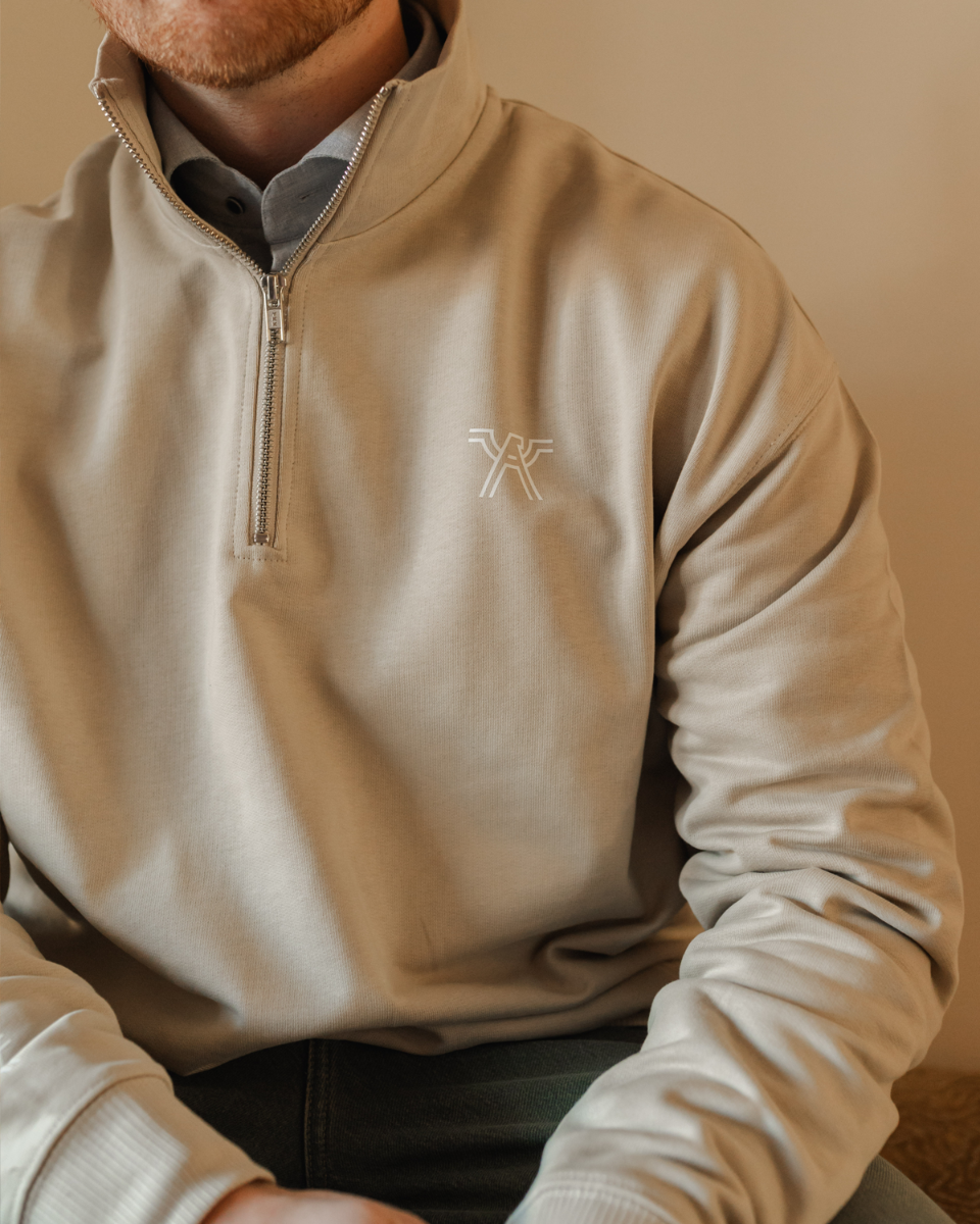 Zip Sweat Lichtbruin Herensweater