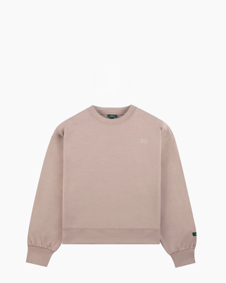 The Mercer Scuba Crewneck Taupe Damessweater
