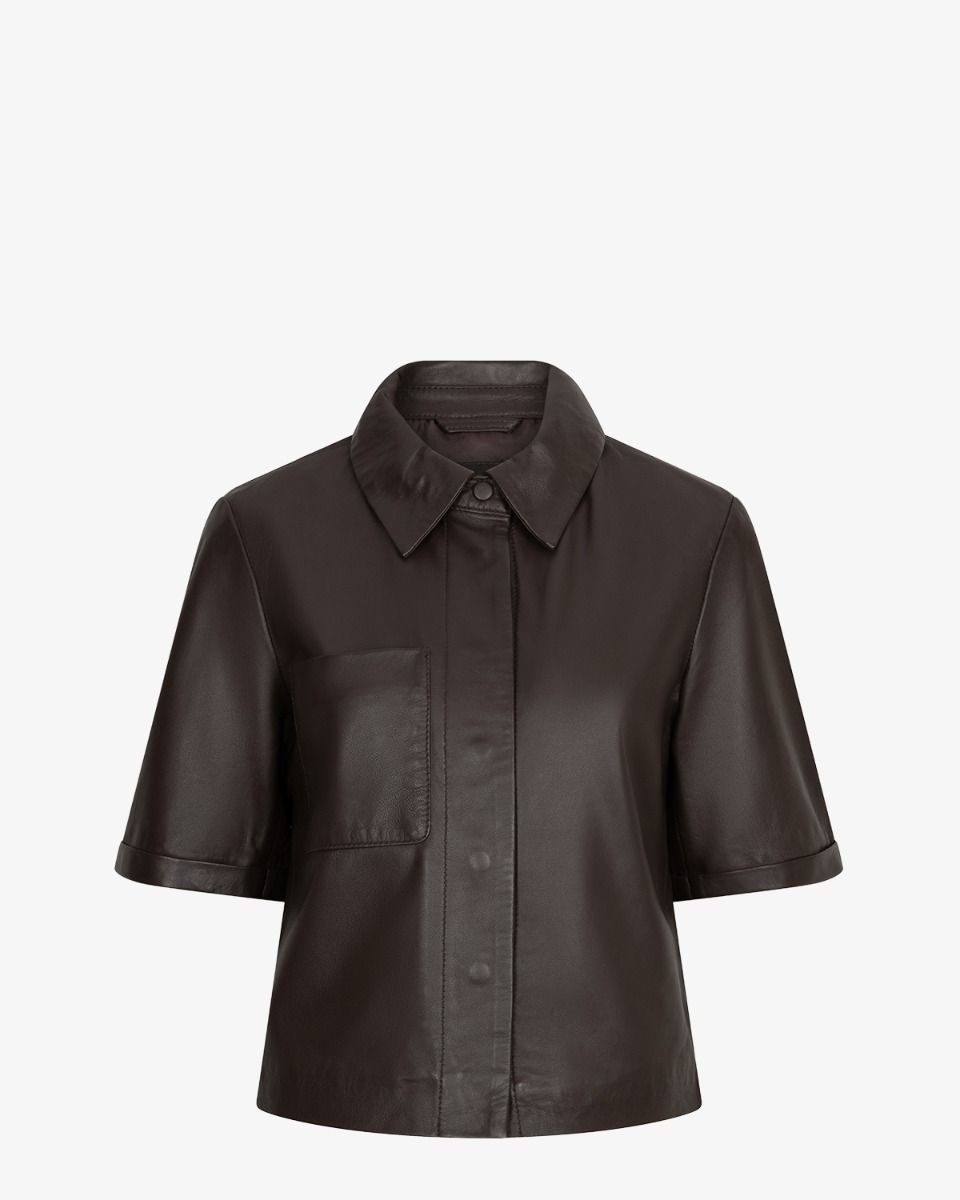 Bodie Donkerbruin Damesblouse
