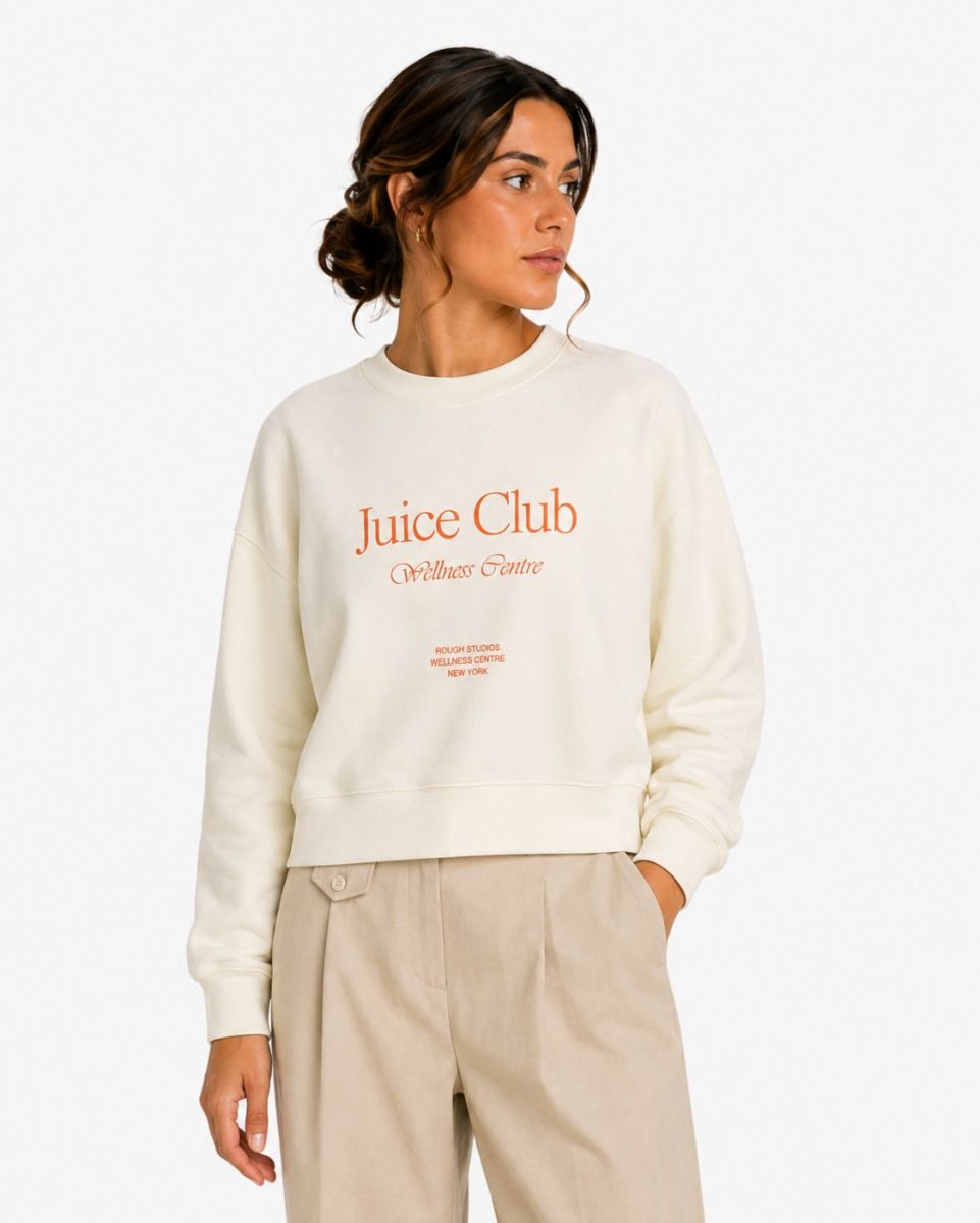 Juice Club Sweater Off-White Damessweater