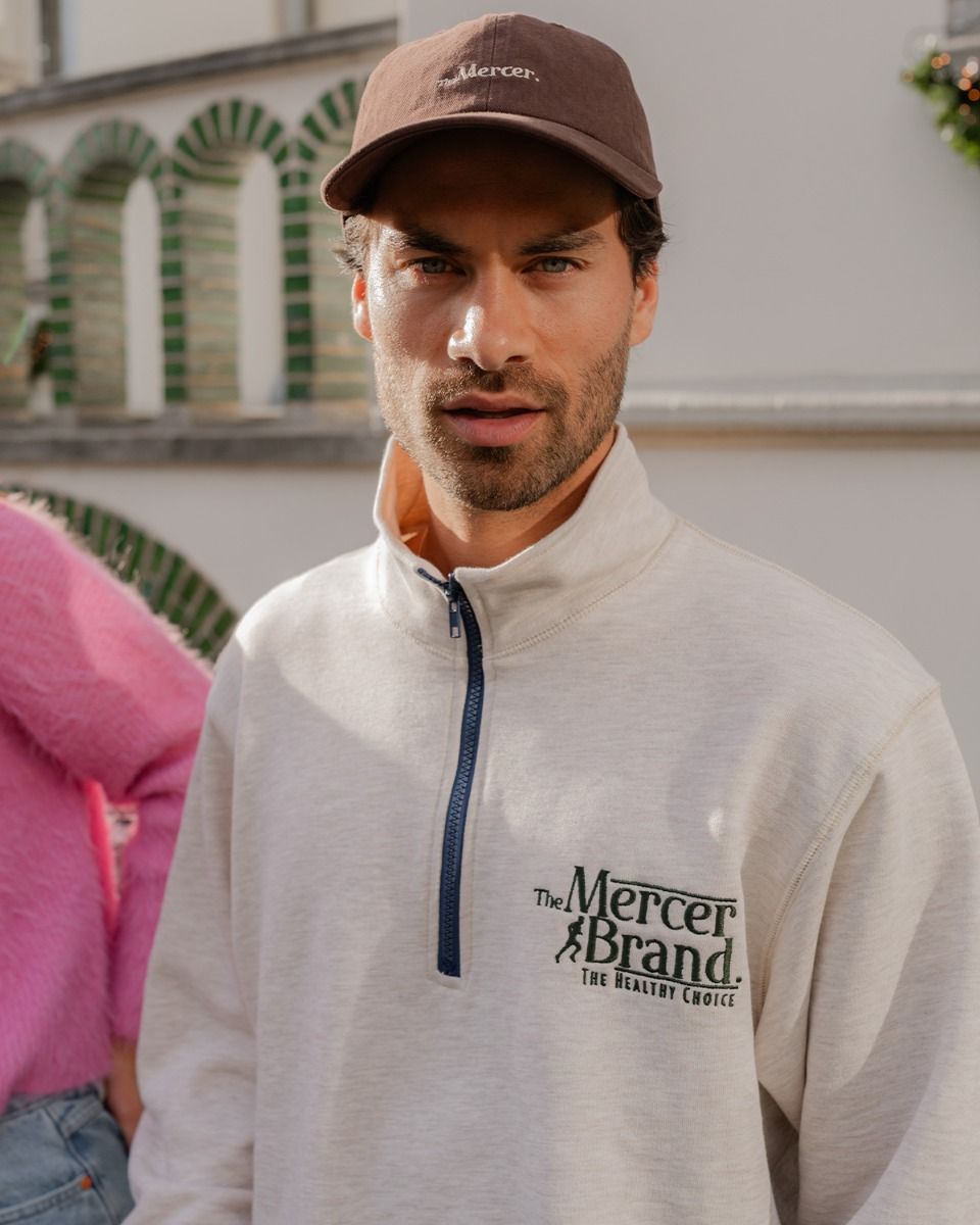The Mercer Brand Quarter Zip Beige Sweater