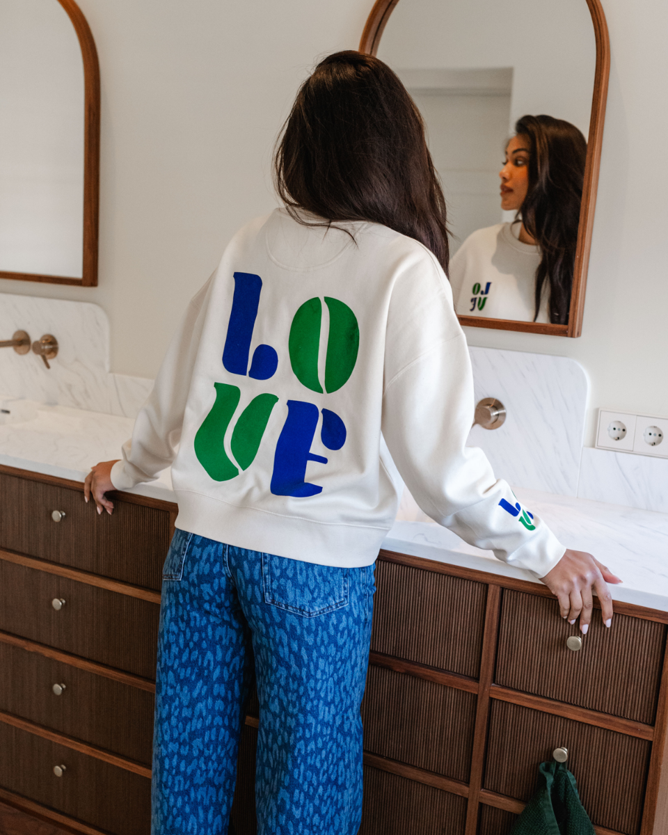 Love Off-White/Multicolor Damessweater