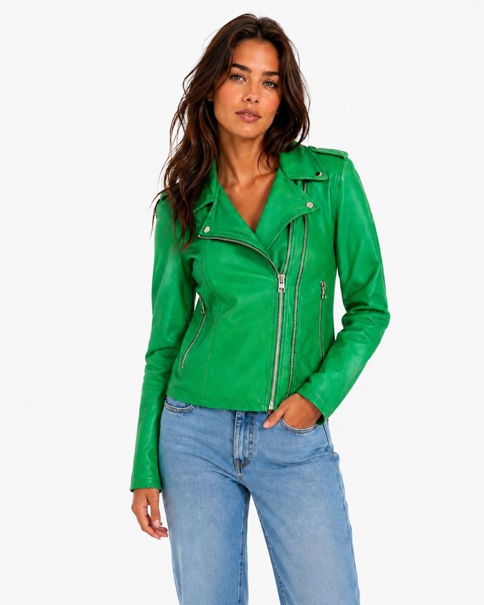 Biker 513 Groen Damesjack