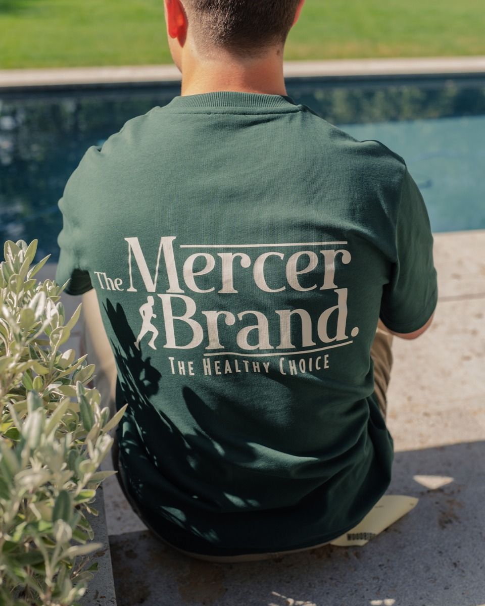 The Mercer Brand Logo Tee Donkergroen T-Shirt