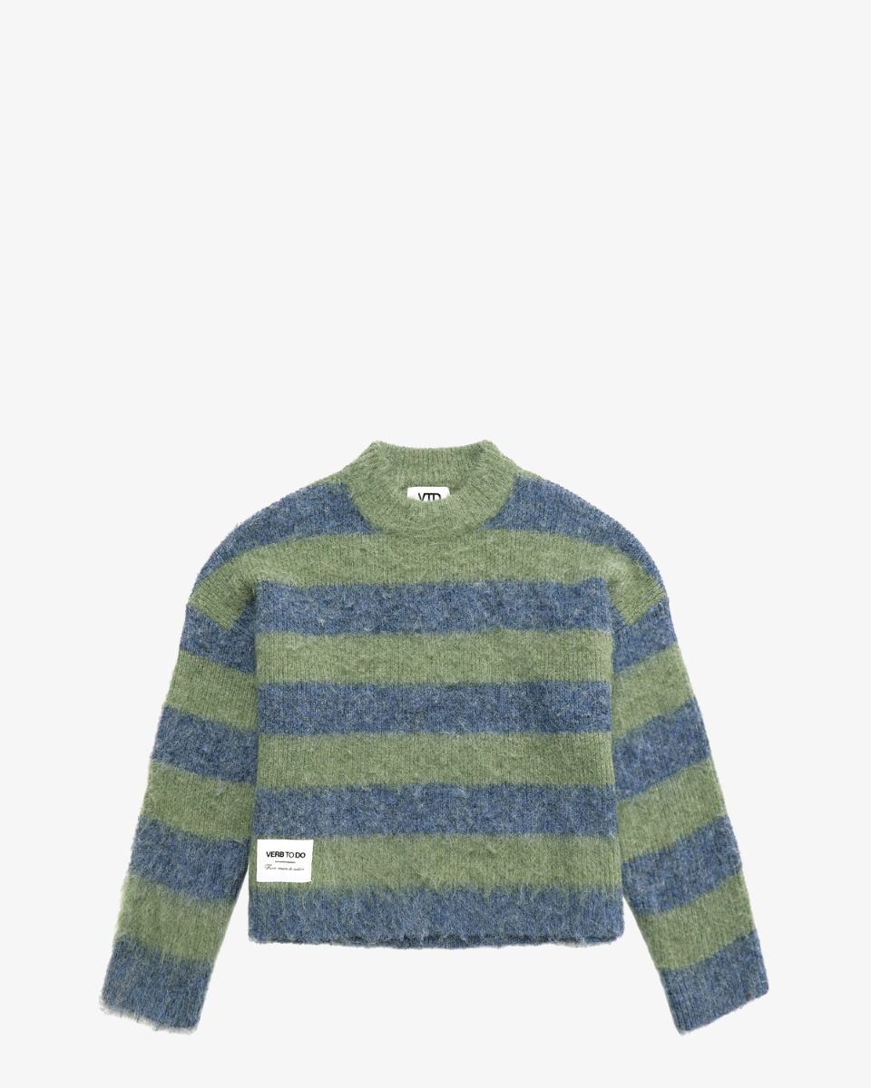 Boxy Sweater Groen/Blauw Damessweater