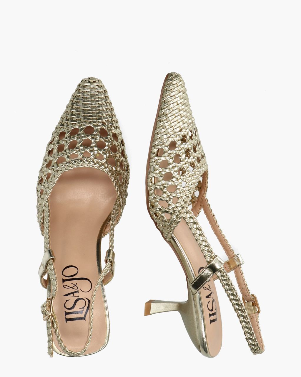 Waqi Goud Dames Slingbacks