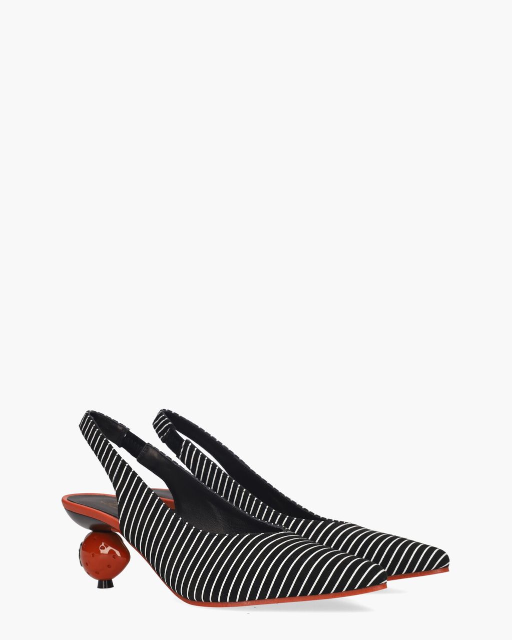 Pefresa Zwart/Wit/Rood Dames Slingbackpumps