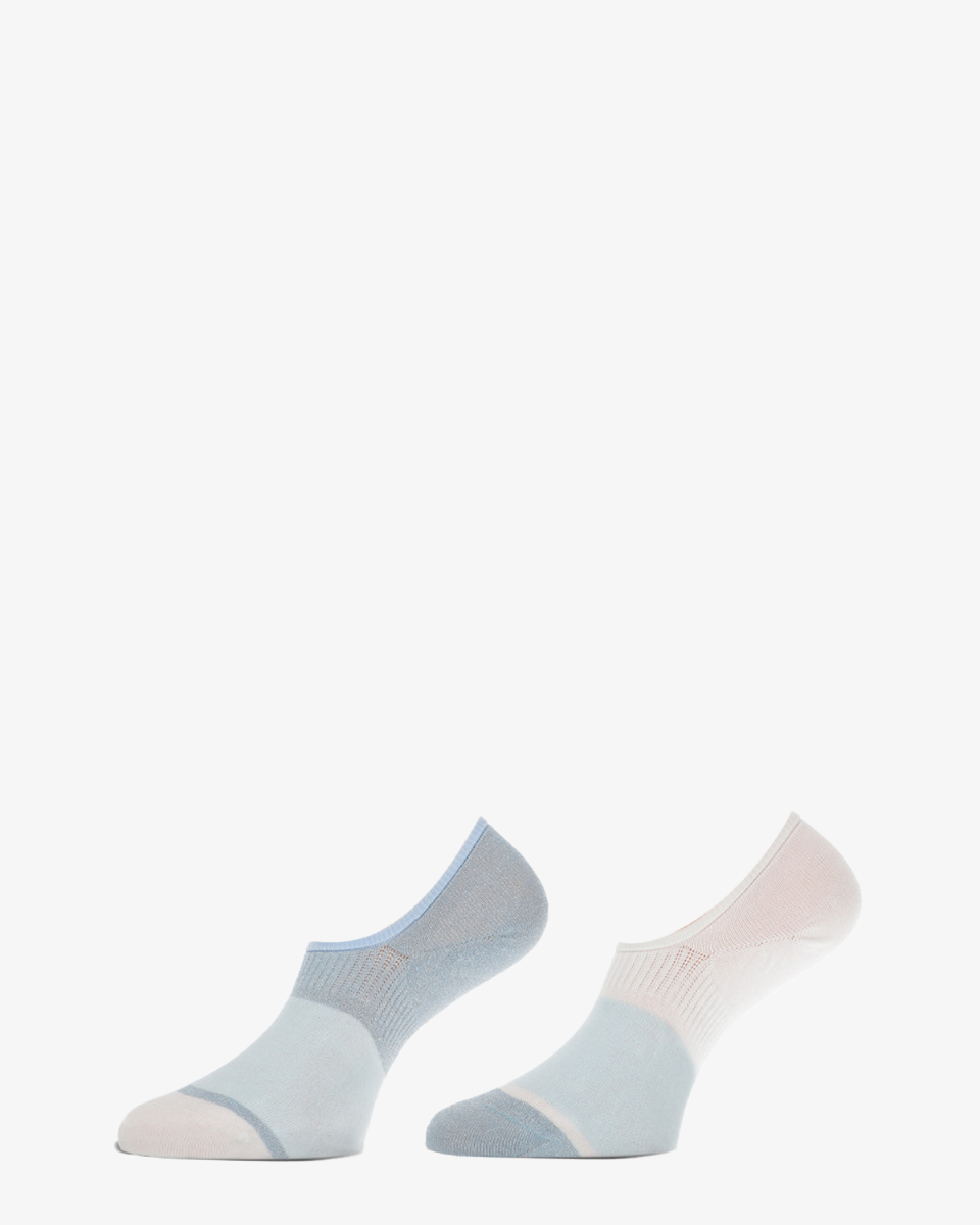 Livia 2-Pack Blauw/Wit Dames Sneakersokken
