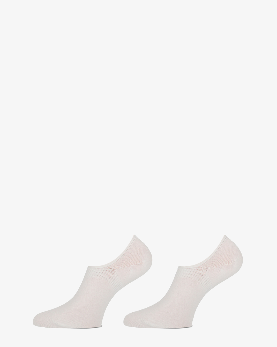Invisible Footie Cotton ABS 2-Pack Wit Sneakersokken