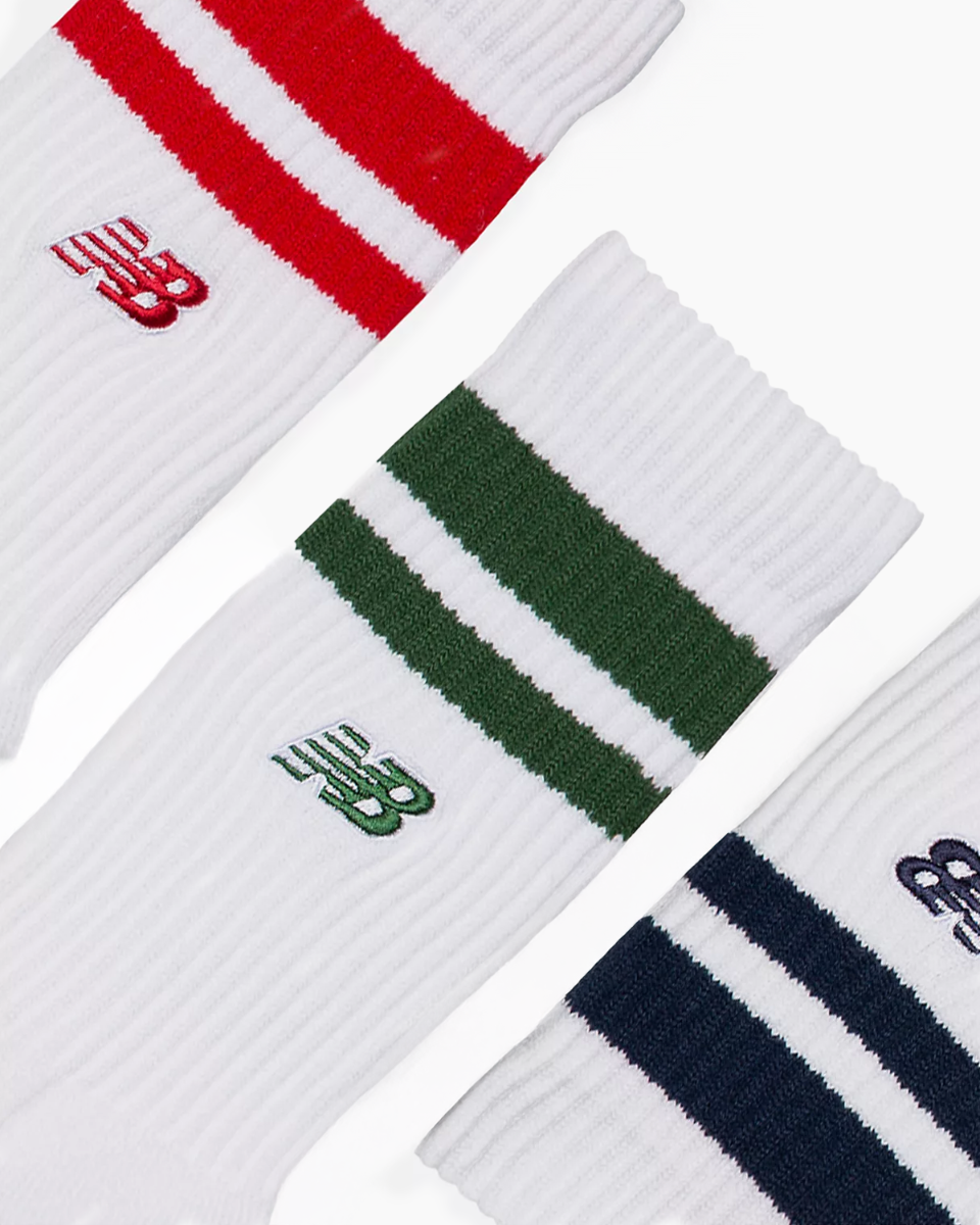 Active Premium Stripe Crew Socks 3 Pack Multi Sokken