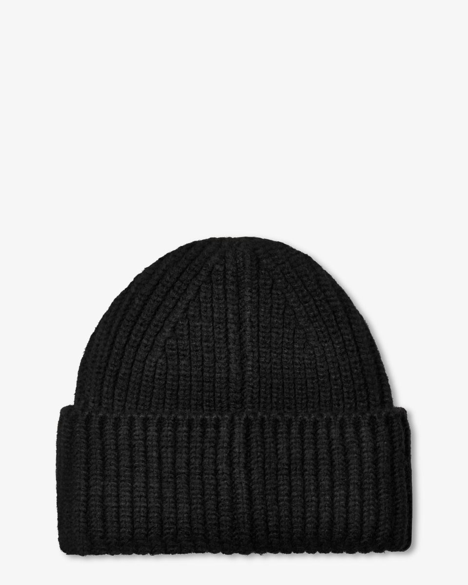 Chunky Crafted Rib Beanie Black Muts