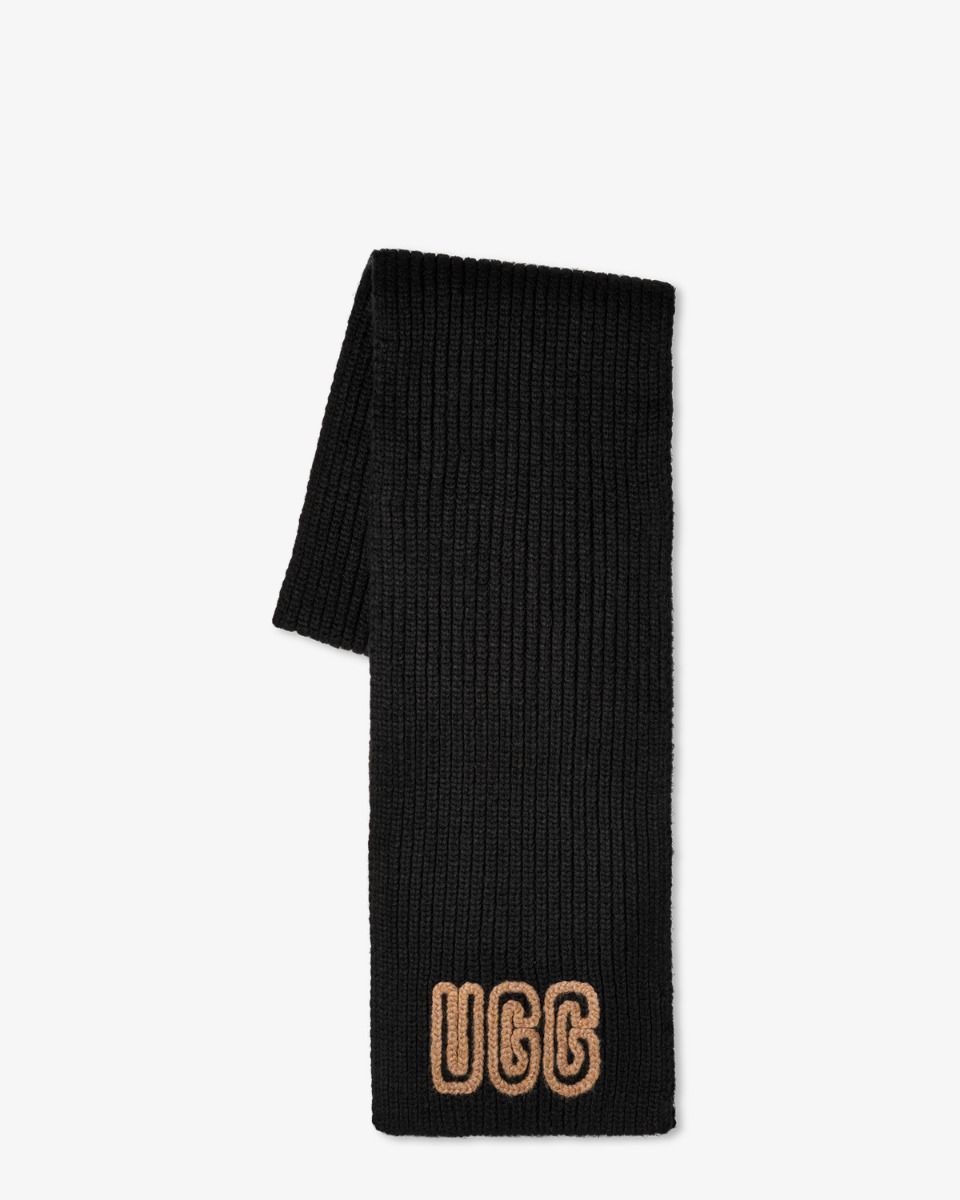 Chunky Crafted Rib Scarf Black Sjaal