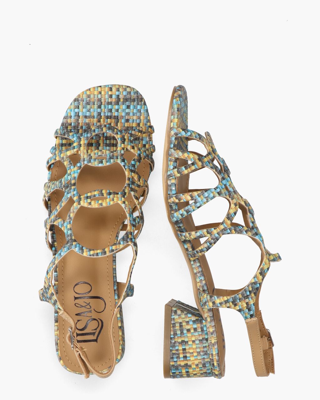 Wanita Blauw/Geel Damessandalen