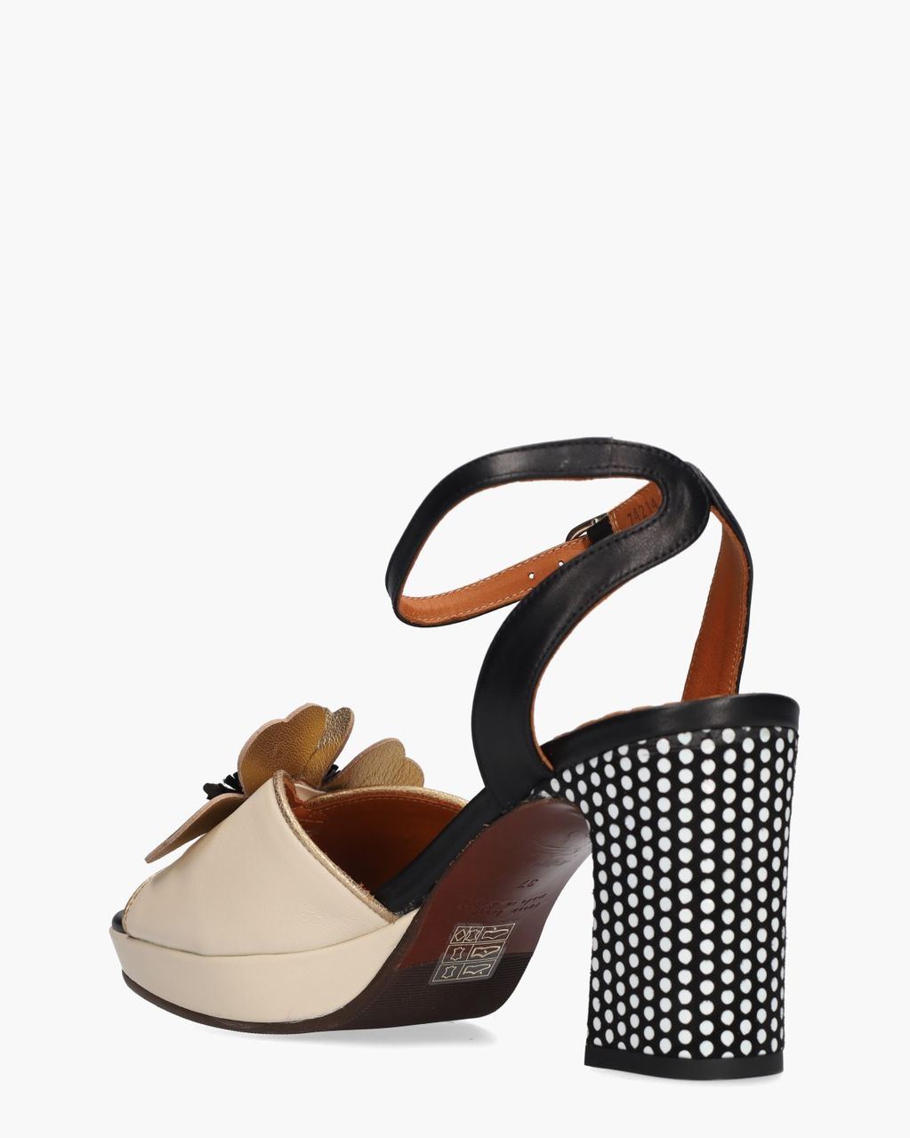 Kaski Off-White/Zwart Damessandalen