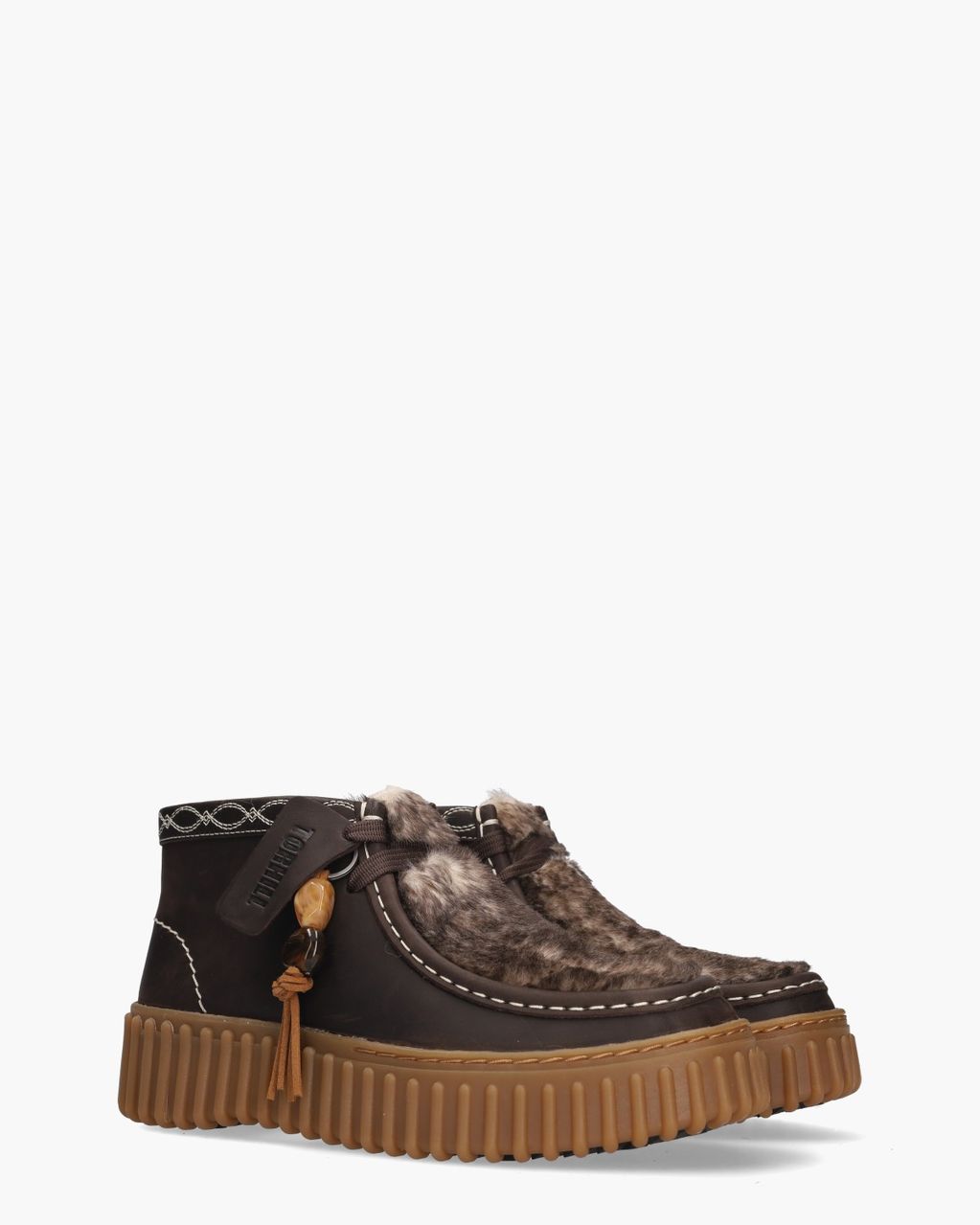 Torhill Moss Donkerbruin Dames Veterschoenen