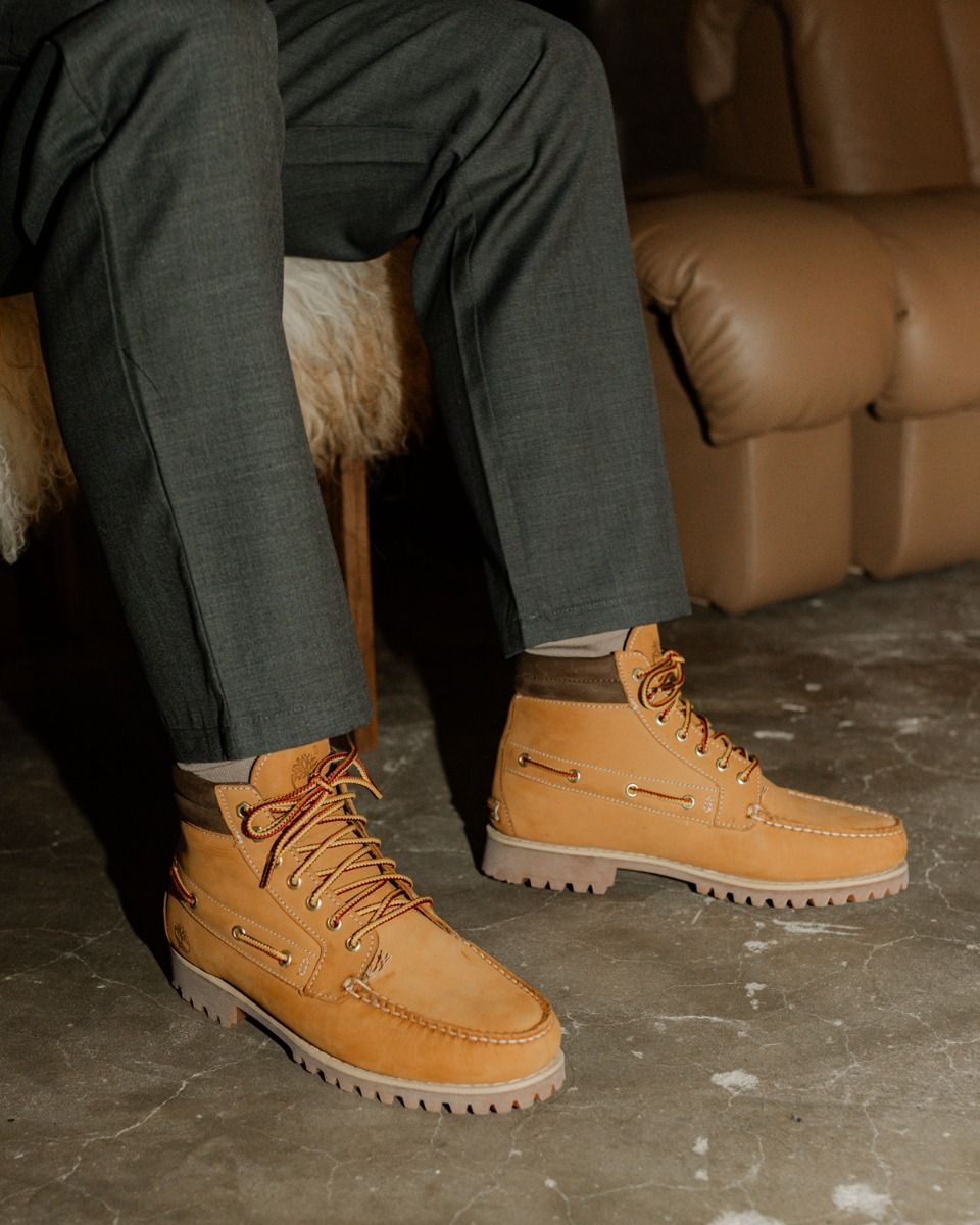 Timberland × ビームスauthentic mid lace boot Timberland Authentic Mid Lace-Up Boot Okergeel Heren Veterboots
