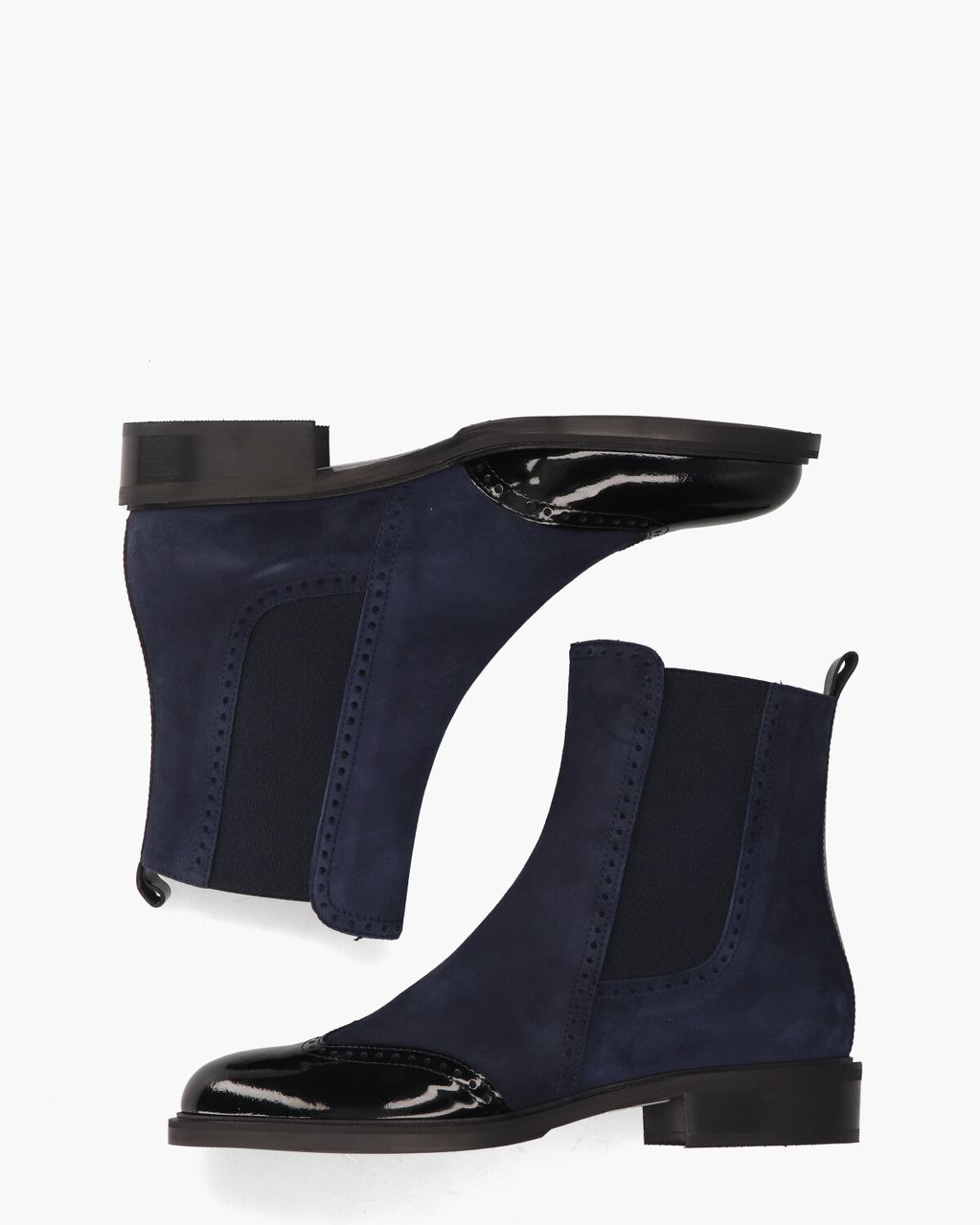 12270 Donkerblauw/Zwart Dames Chelseaboots
