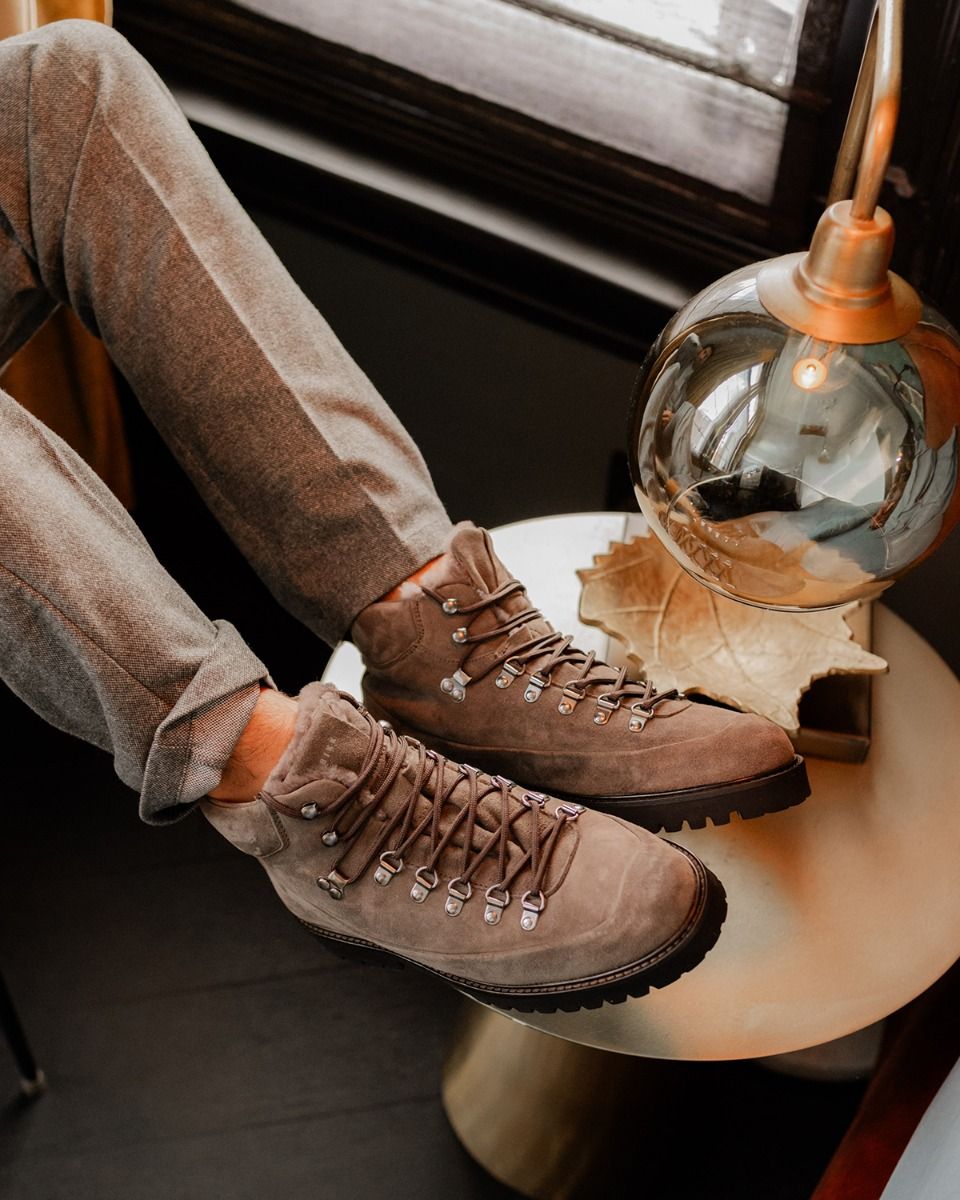 Logan Chad Fur Taupe Heren Veterboots
