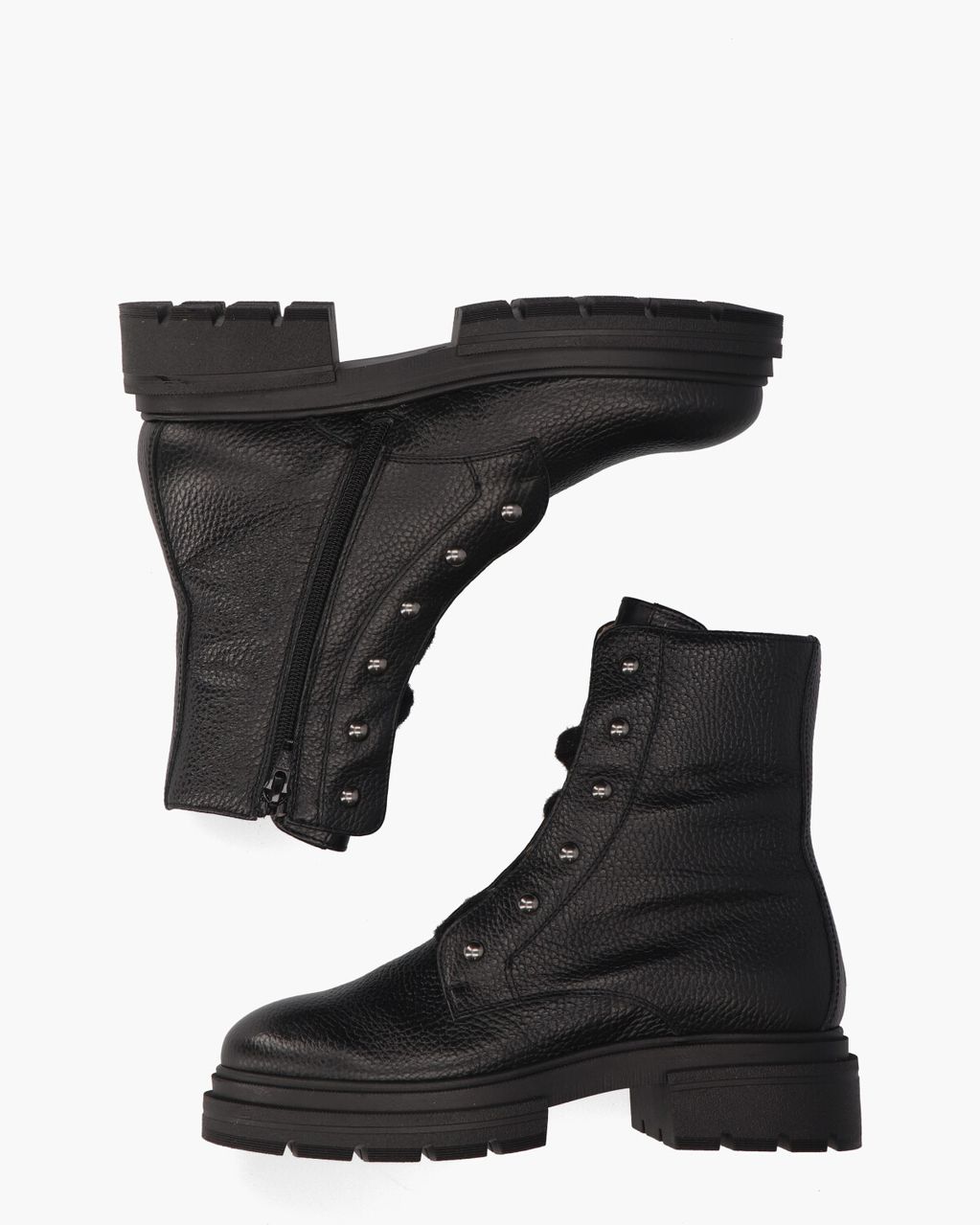 6845 Zwart Dames Veterboots