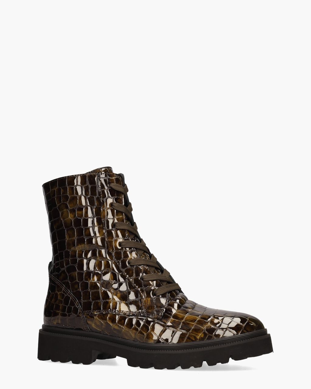 Verine Bruin/Brons Dames Veterboots