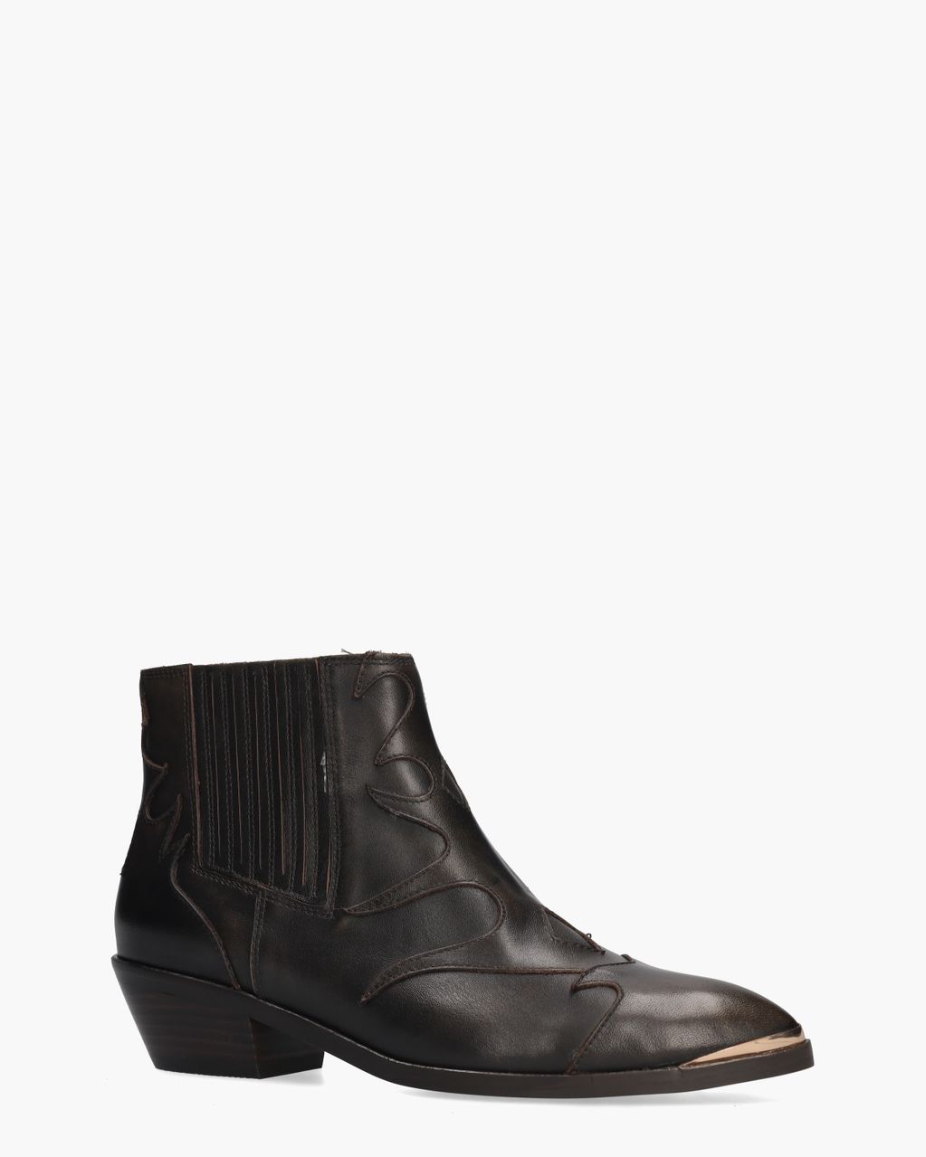 Sonia Metal Donkerbruin Dames Enkelboots 