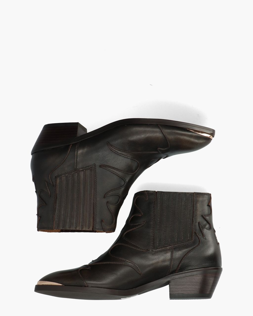 Sonia Metal Donkerbruin Dames Enkelboots 