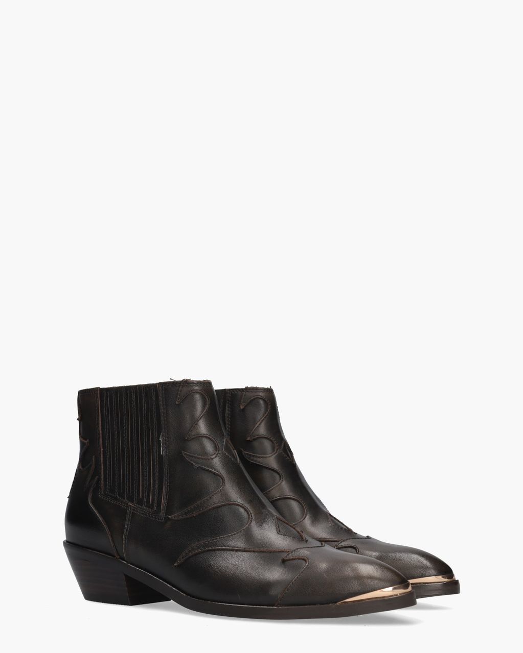 Sonia Metal Donkerbruin Dames Enkelboots 