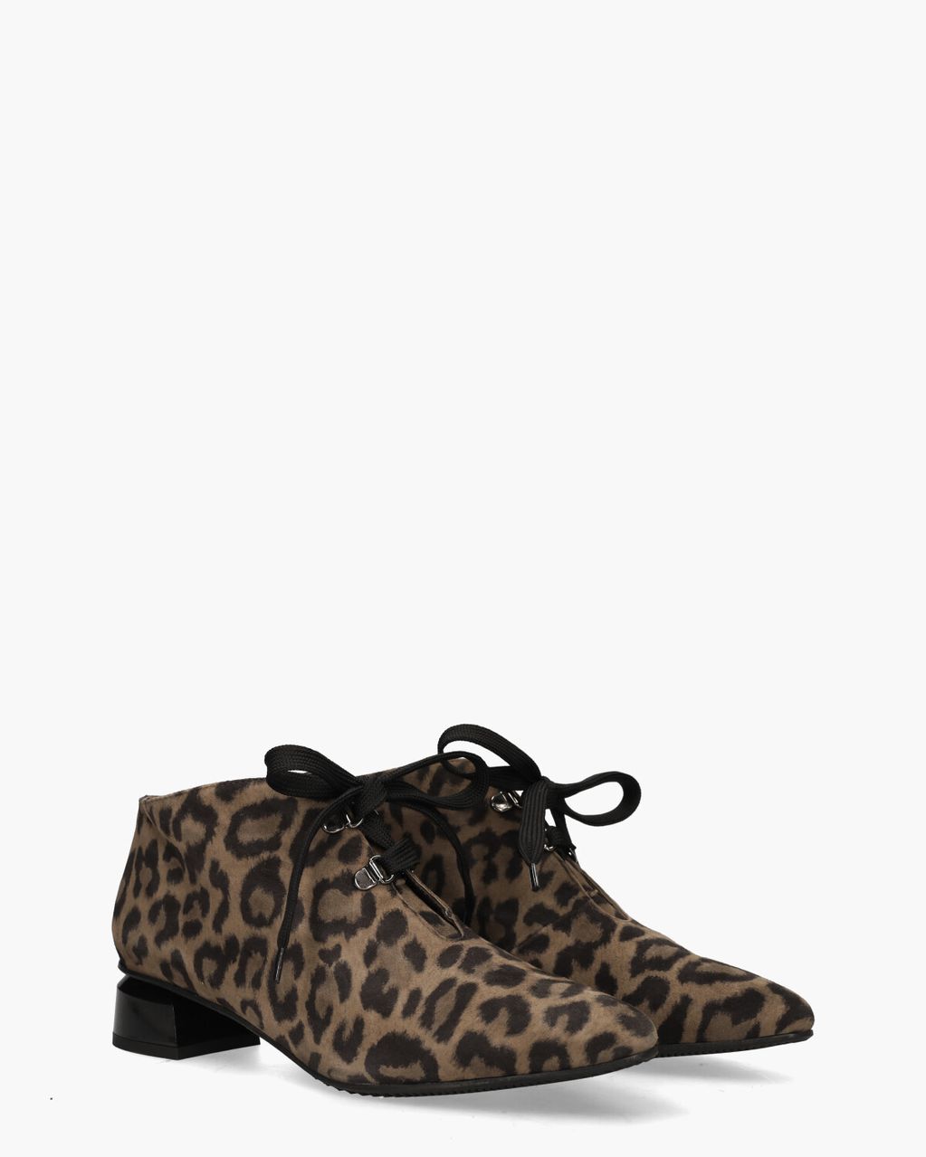 38312 Zwart/Bruin Dames Veterboots
